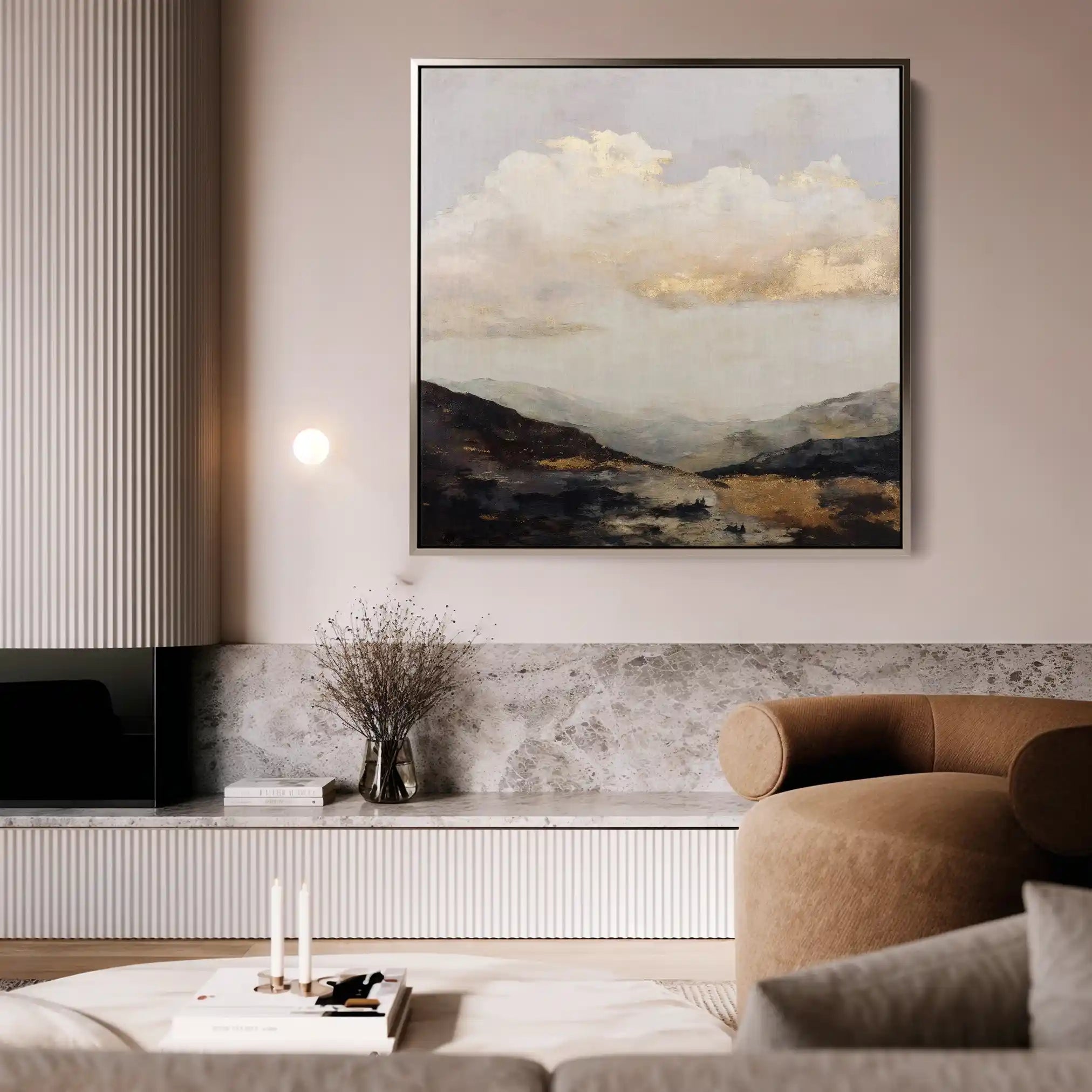 Abstract 875 Canvas Art 16" x 16" / 40 x 40 cm / Black
