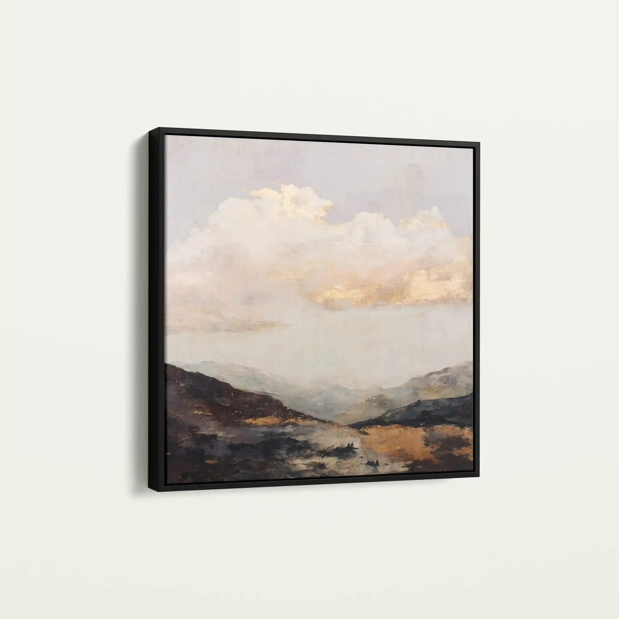 Abstract 875 Canvas Art 16" x 16" / 40 x 40 cm / Black