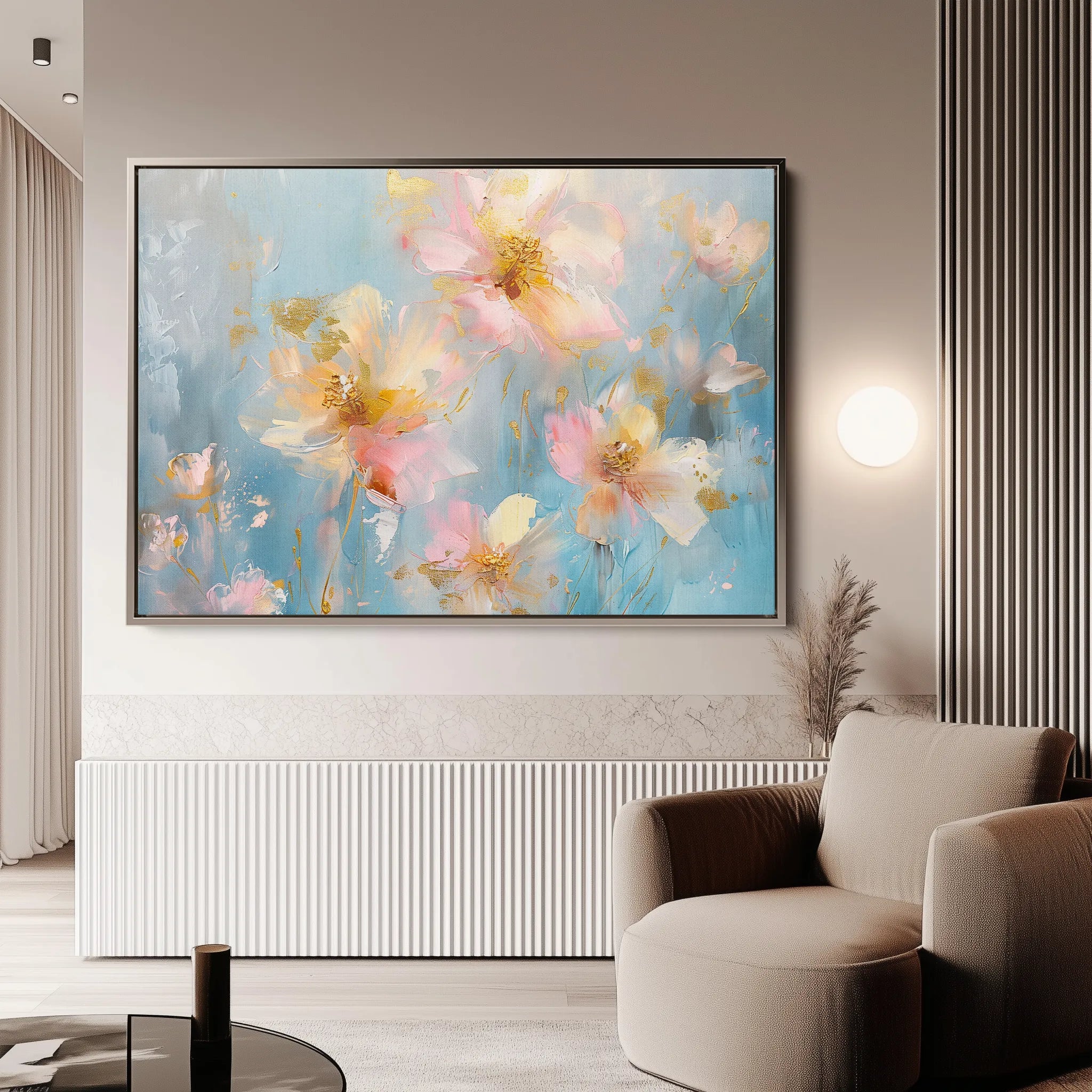 Floral 875 Canvas Art 18" x 24" / 45 x 60 cm / Black