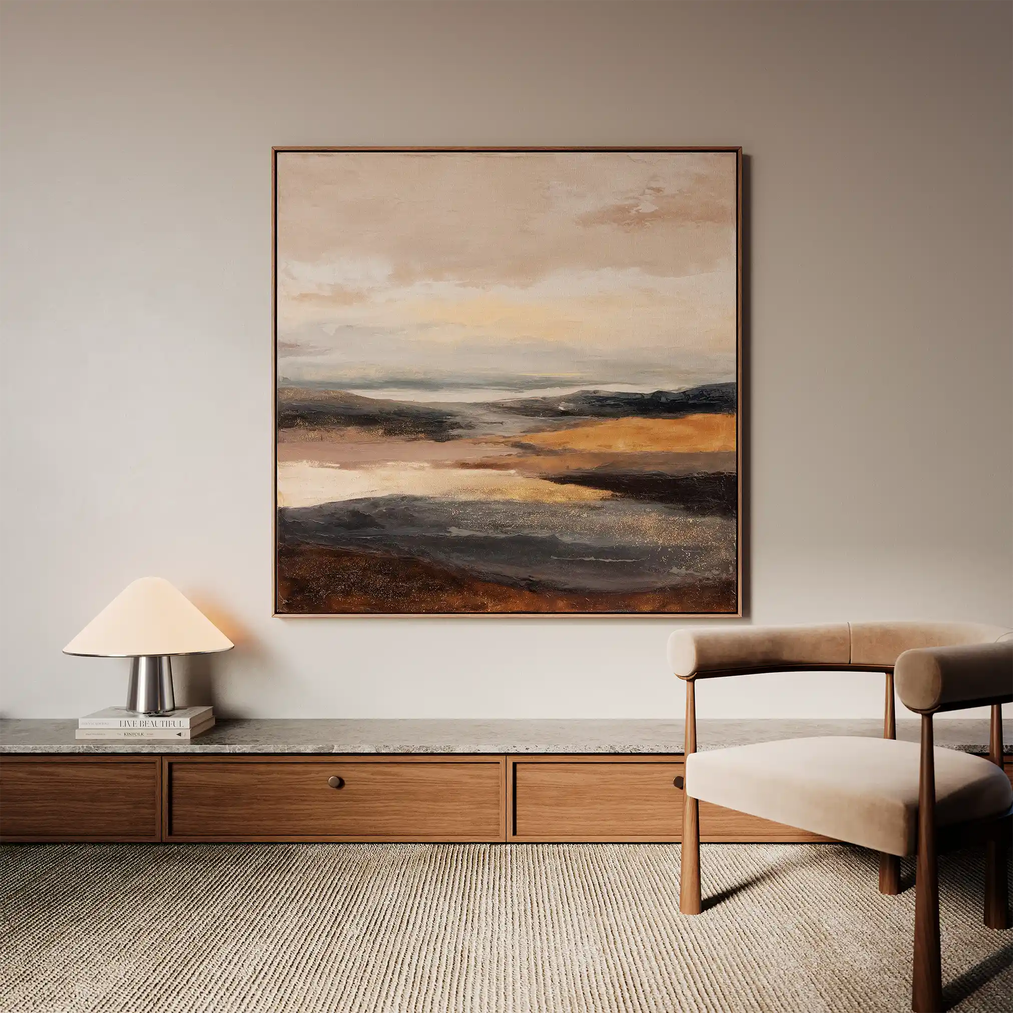 Abstract 876 Canvas Art 16" x 16" / 40 x 40 cm / Black
