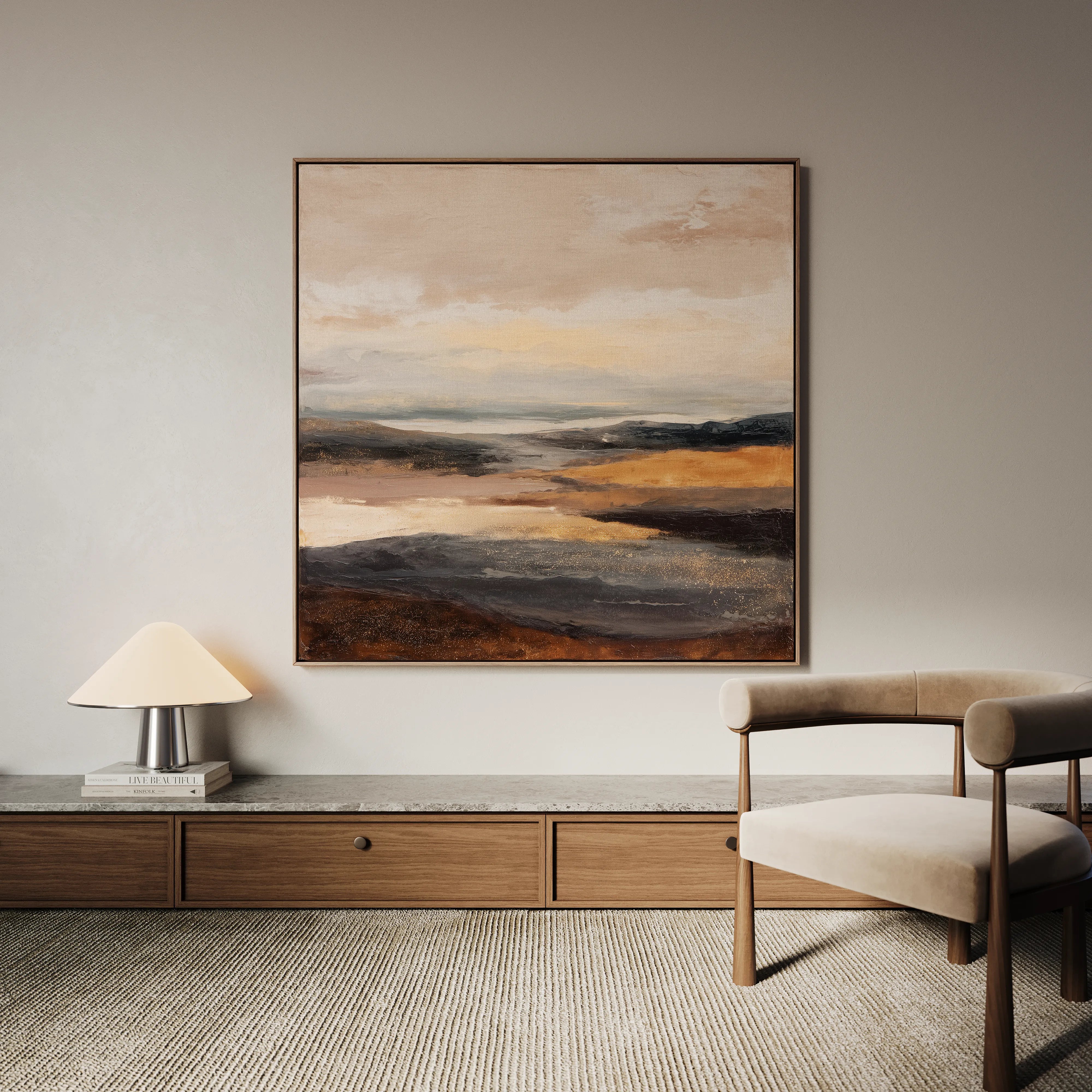 Abstract 876 Canvas Art 16" x 16" / 40 x 40 cm / Black