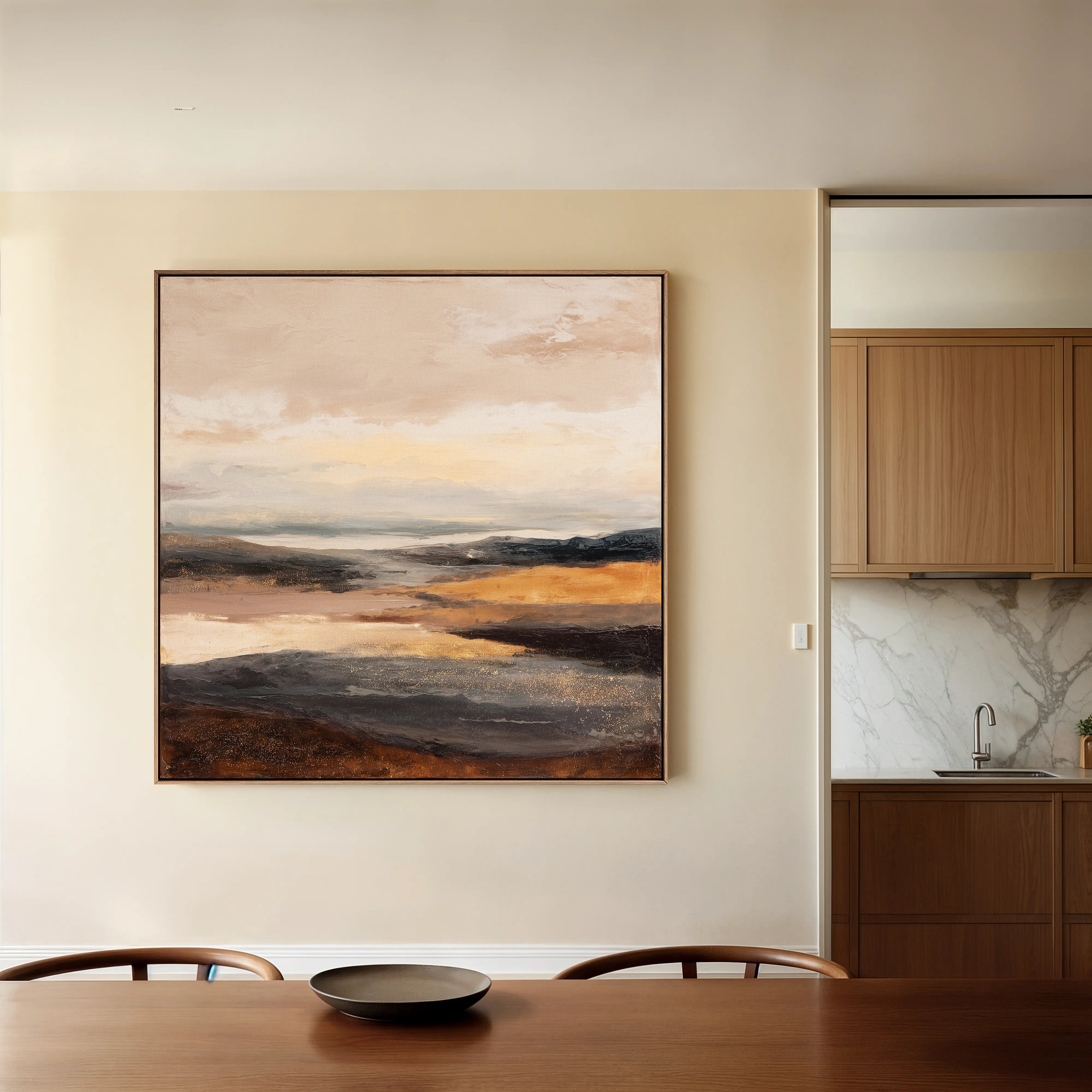 Abstract 876 Canvas Art 16" x 16" / 40 x 40 cm / Black