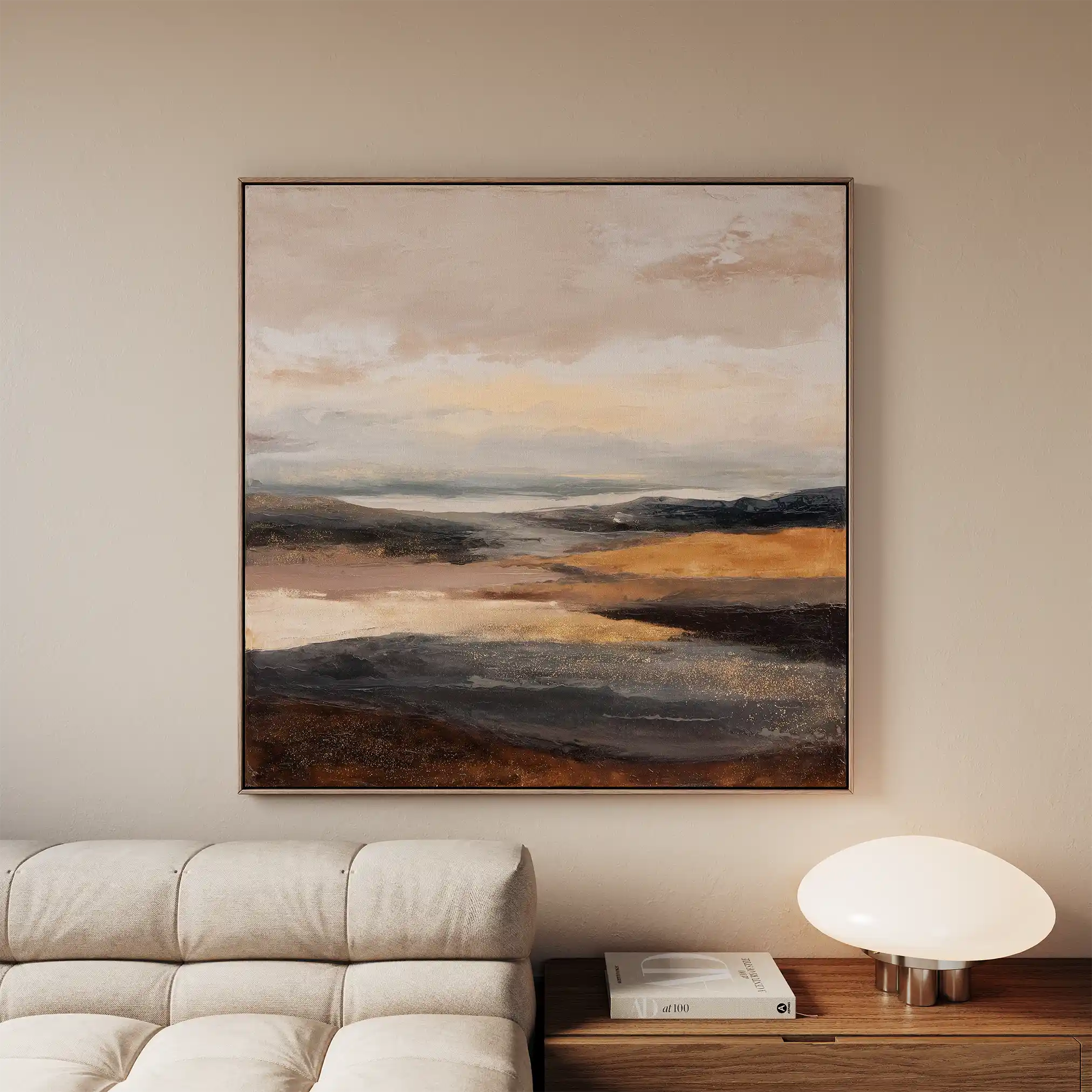 Abstract 876 Canvas Art 16" x 16" / 40 x 40 cm / Black