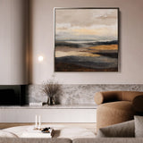 Abstract 876 Canvas Art 16" x 16" / 40 x 40 cm / Black