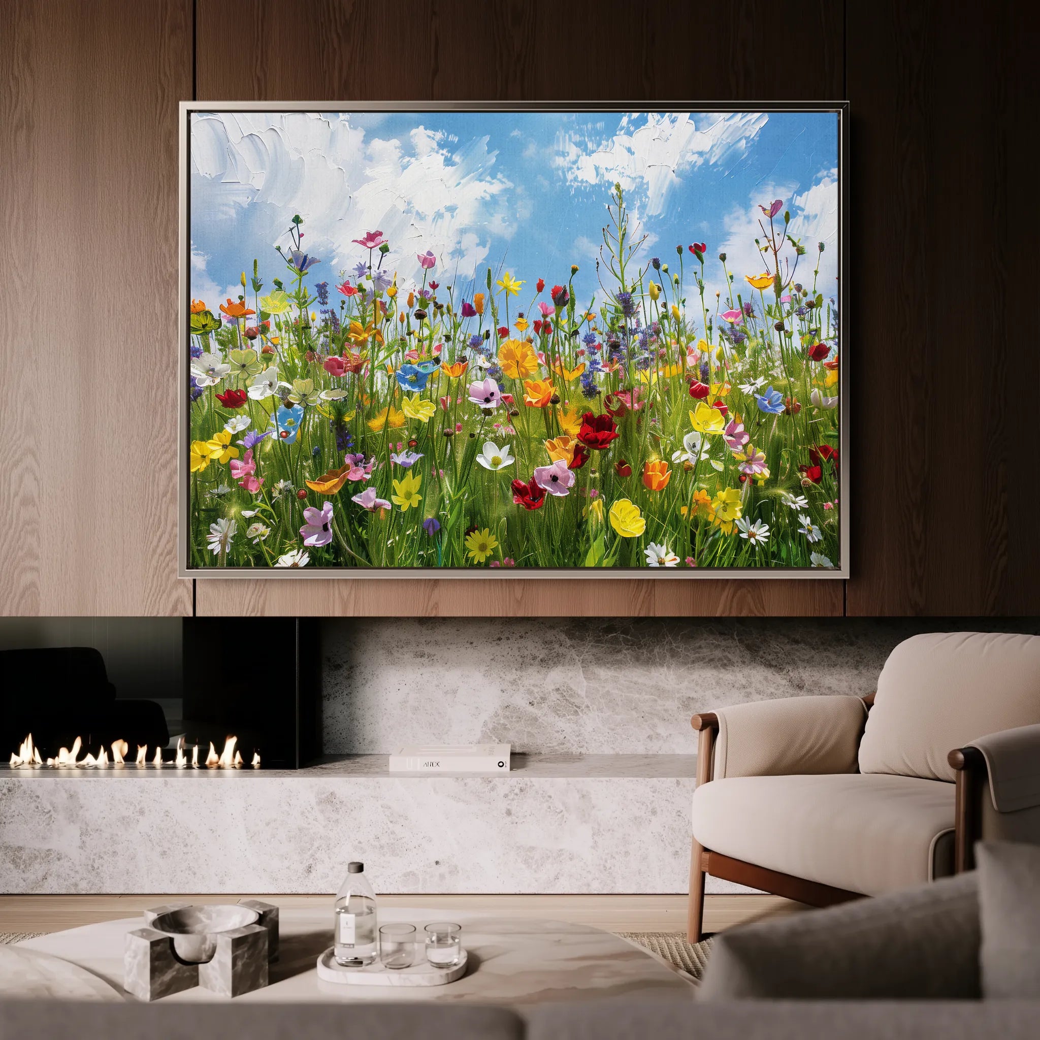 Floral 876 Canvas Art 18" x 24" / 45 x 60 cm / Black