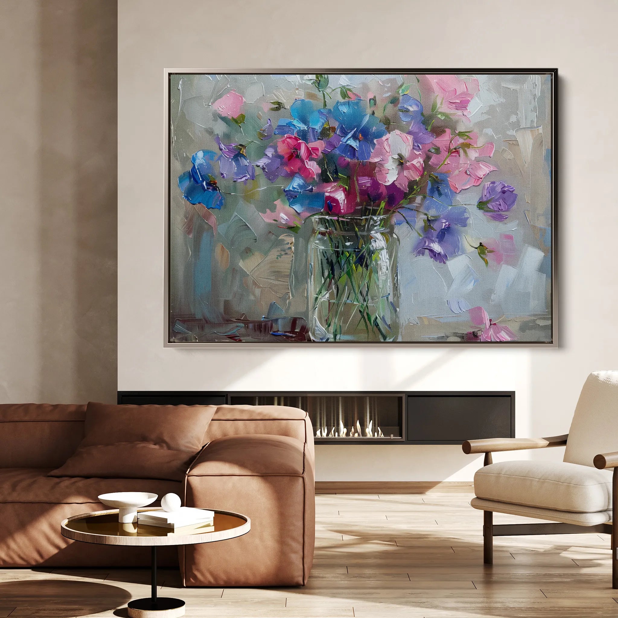 Floral 877 Canvas Art 18" x 24" / 45 x 60 cm / Black