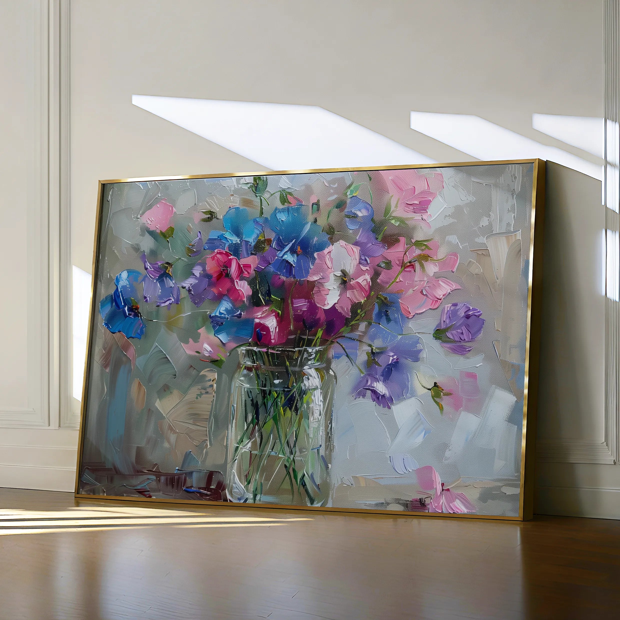 Floral 877 Canvas Art 18" x 24" / 45 x 60 cm / Black