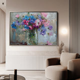Floral 877 Canvas Art 18" x 24" / 45 x 60 cm / Black