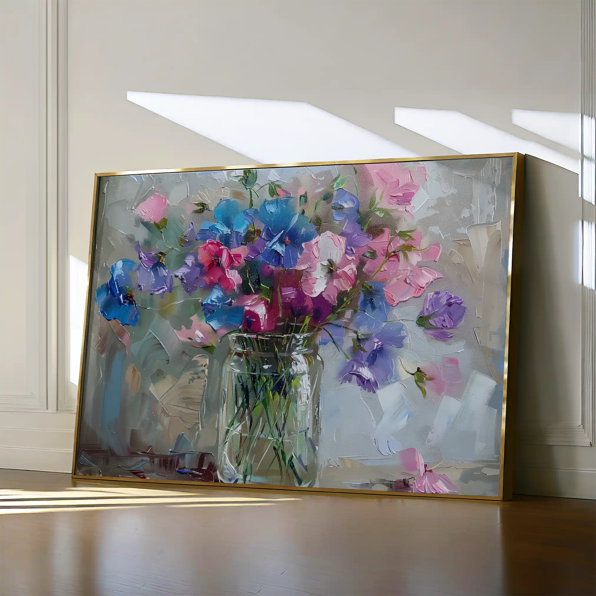 Floral 877 Canvas Art 60 x 40 cm / Black