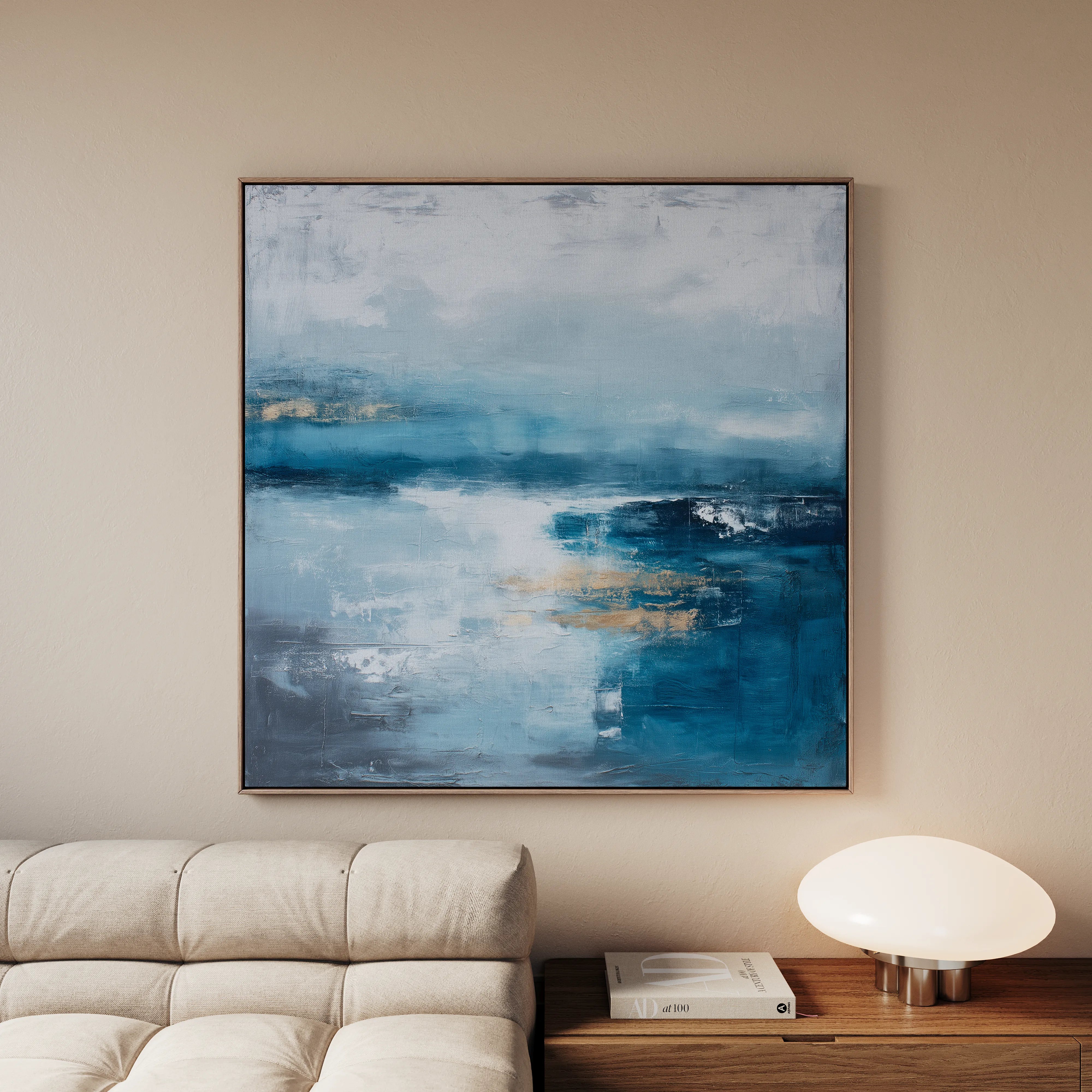 Abstract 878 Canvas Art 16" x 16" / 40 x 40 cm / Black