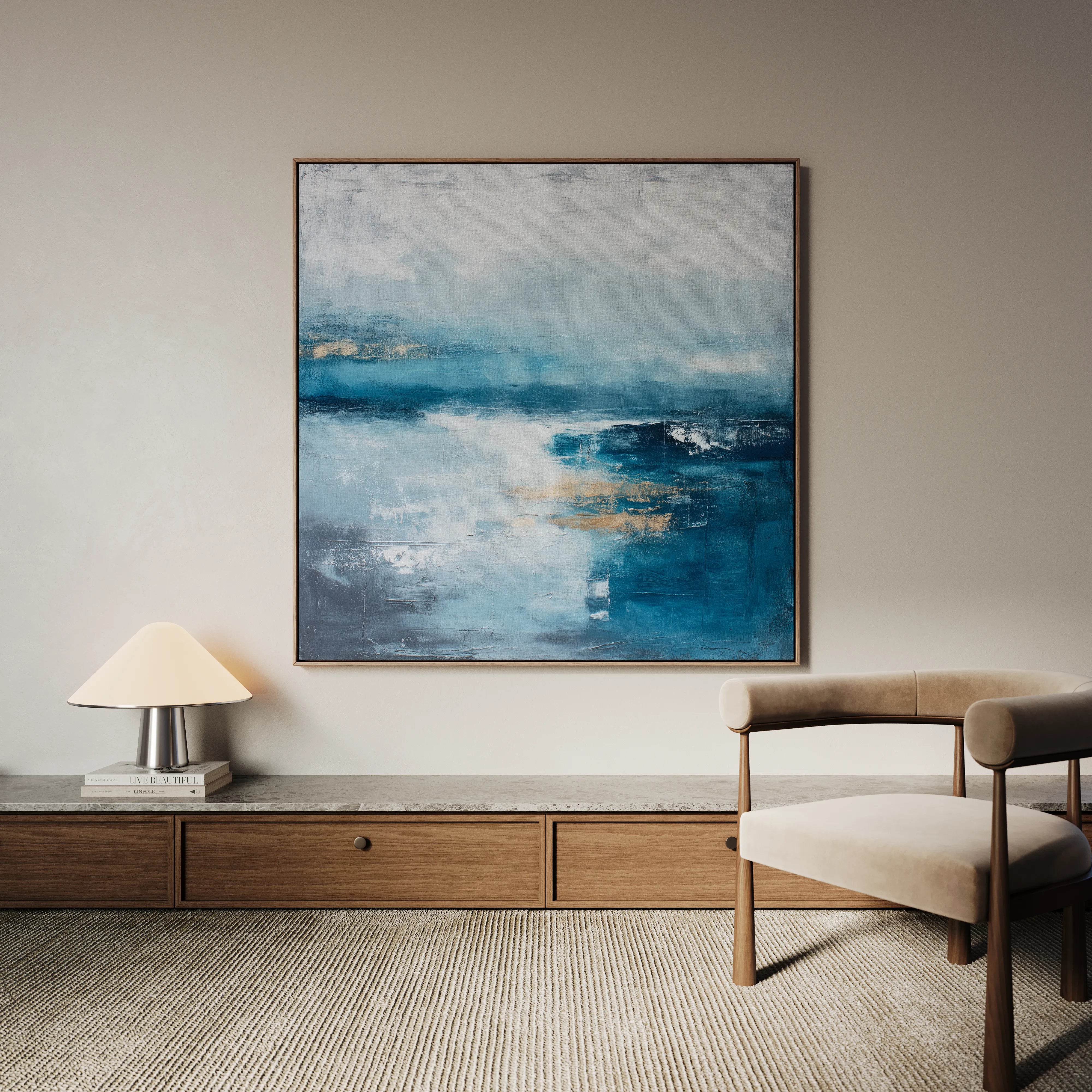 Abstract 878 Canvas Art 16" x 16" / 40 x 40 cm / Black