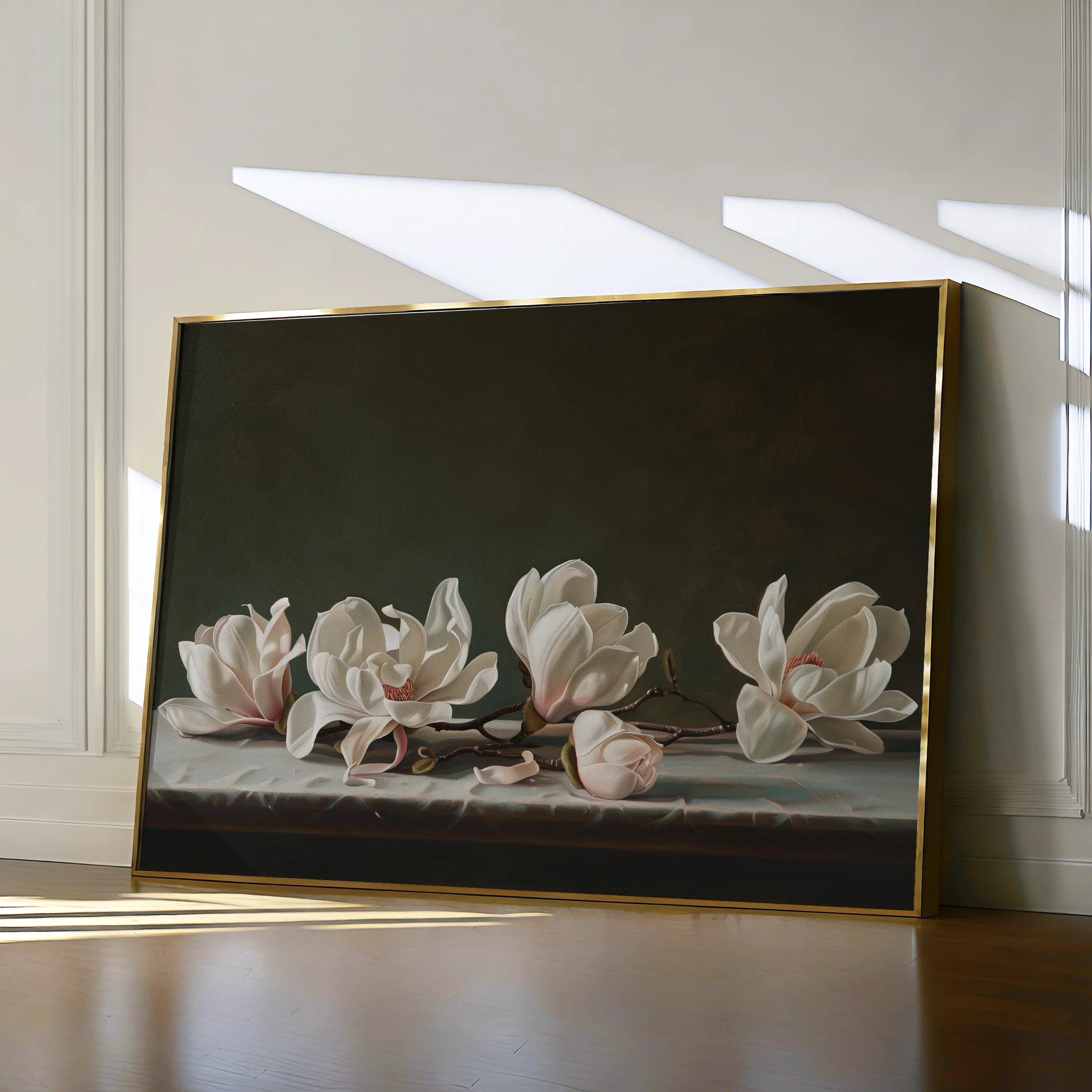 Floral 880 Canvas Art 18" x 24" / 45 x 60 cm / Black