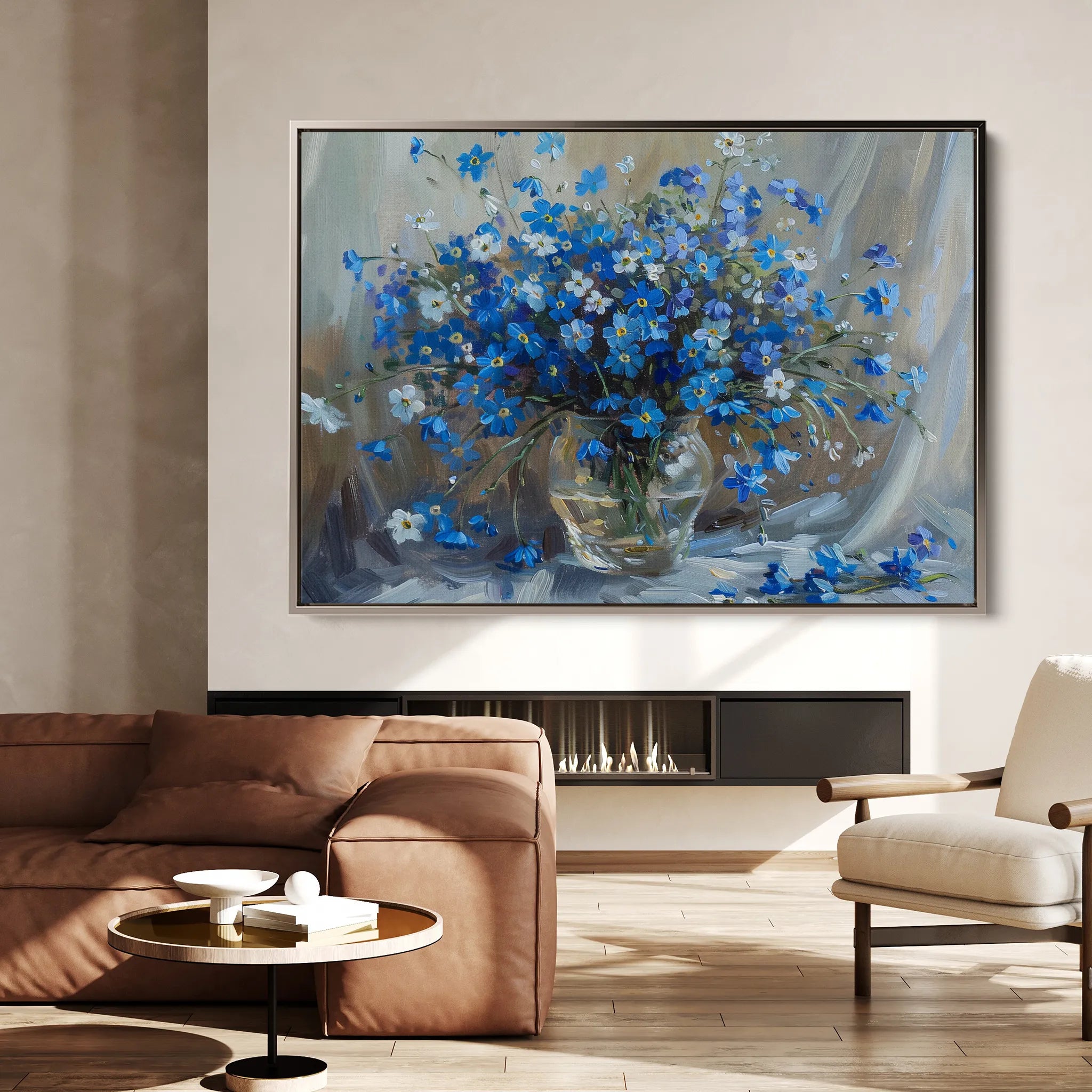 Floral 881 Canvas Art 18" x 24" / 45 x 60 cm / Black