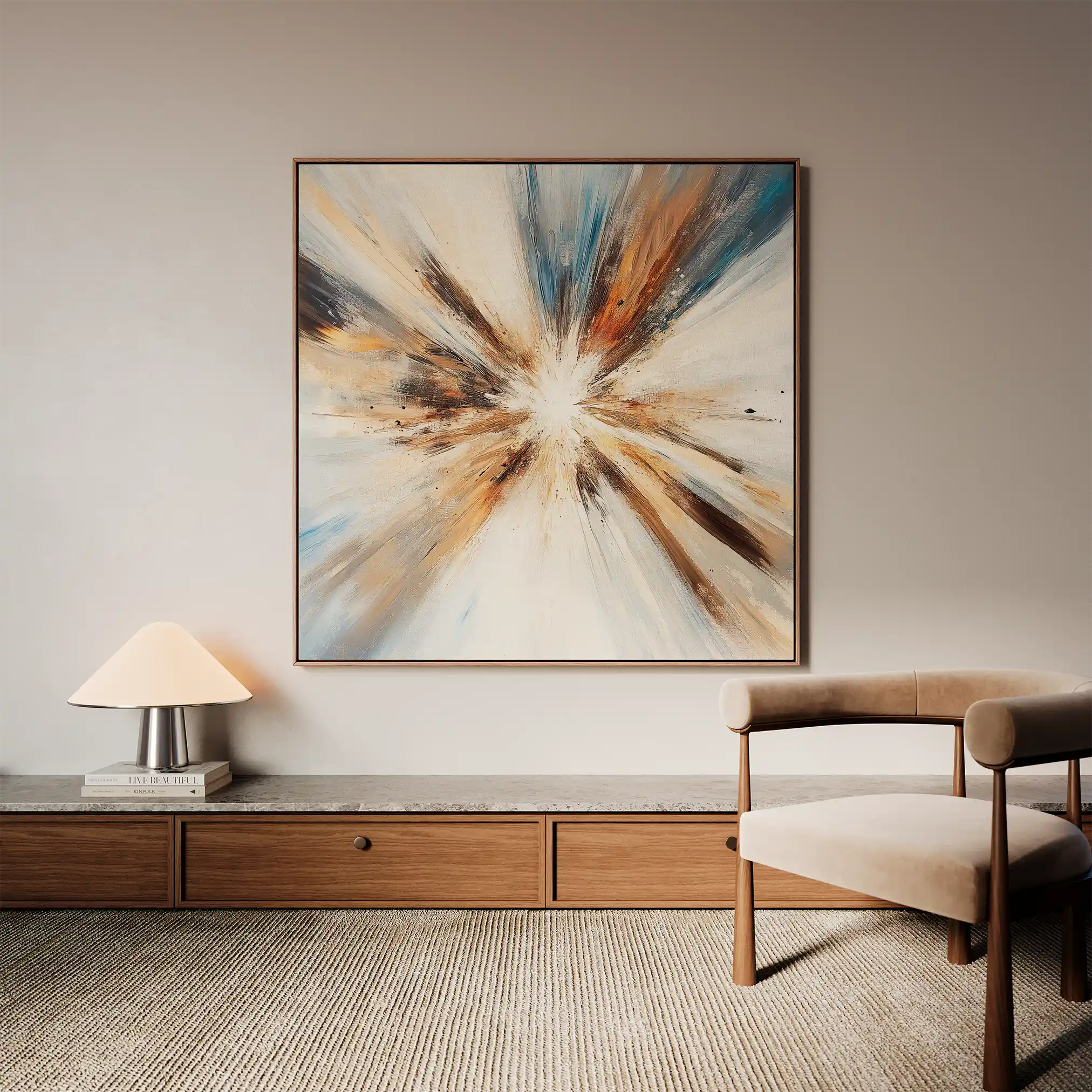Abstract 882 Canvas Art 16" x 16" / 40 x 40 cm / Black
