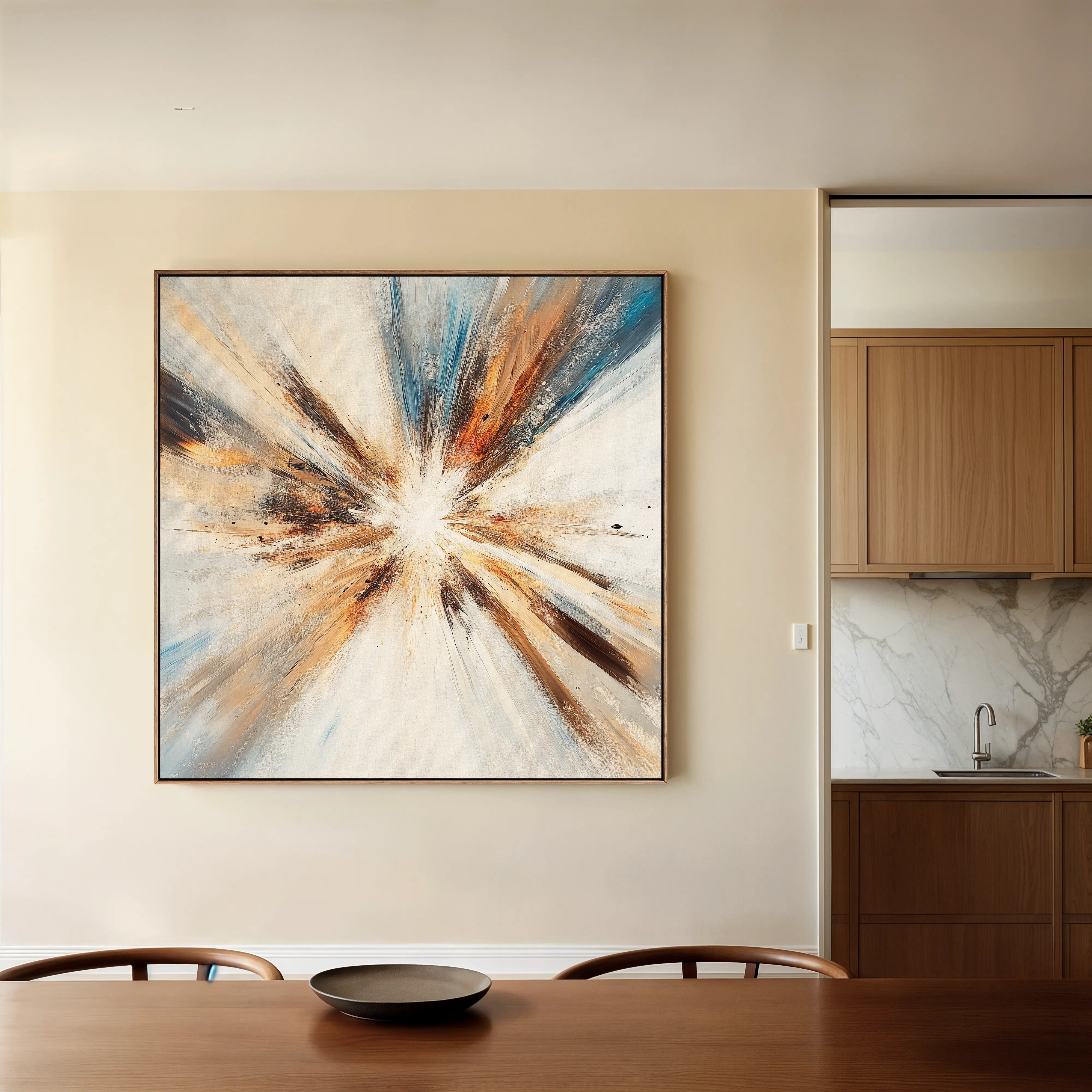 Abstract 882 Canvas Art 16" x 16" / 40 x 40 cm / Black