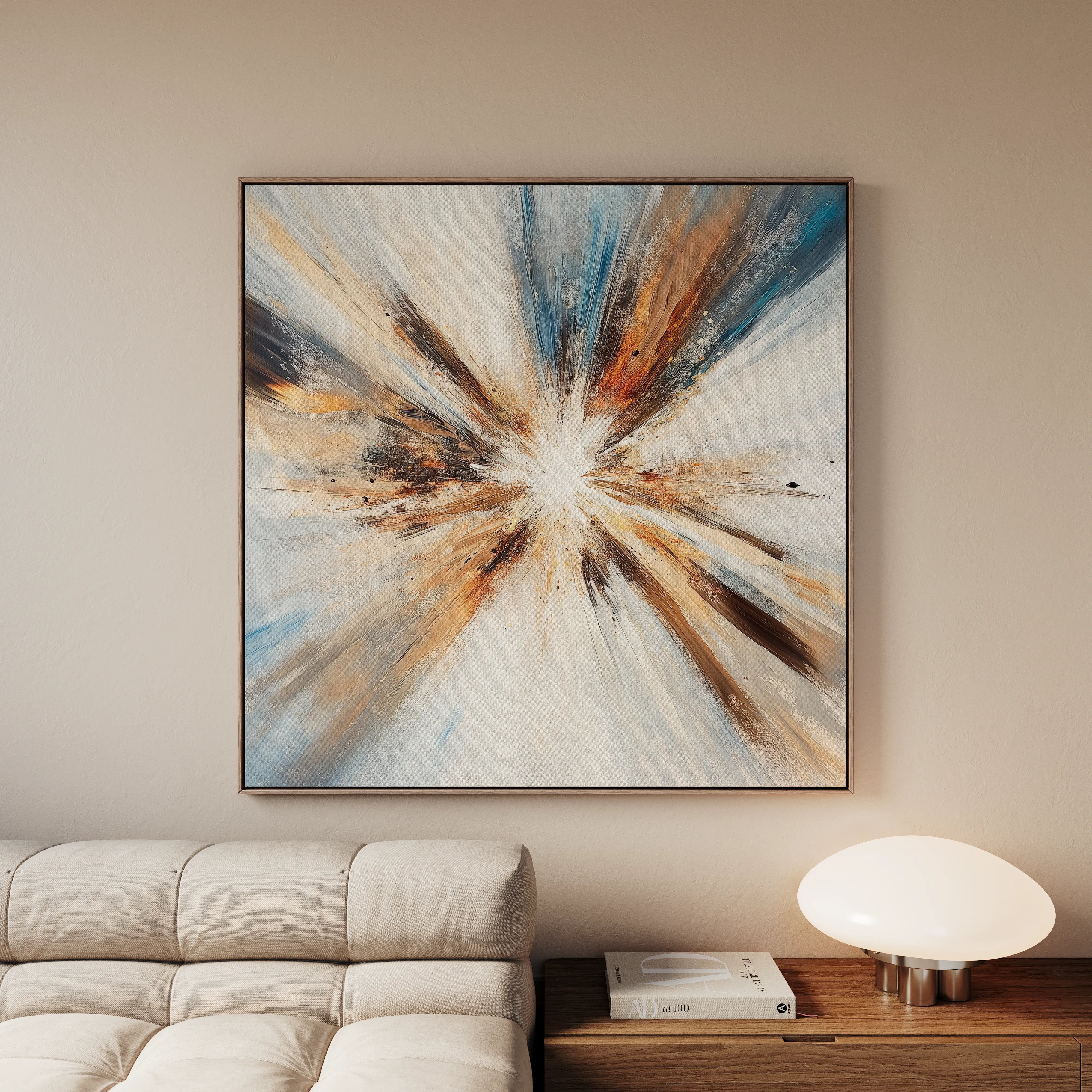 Abstract 882 Canvas Art 16" x 16" / 40 x 40 cm / Black