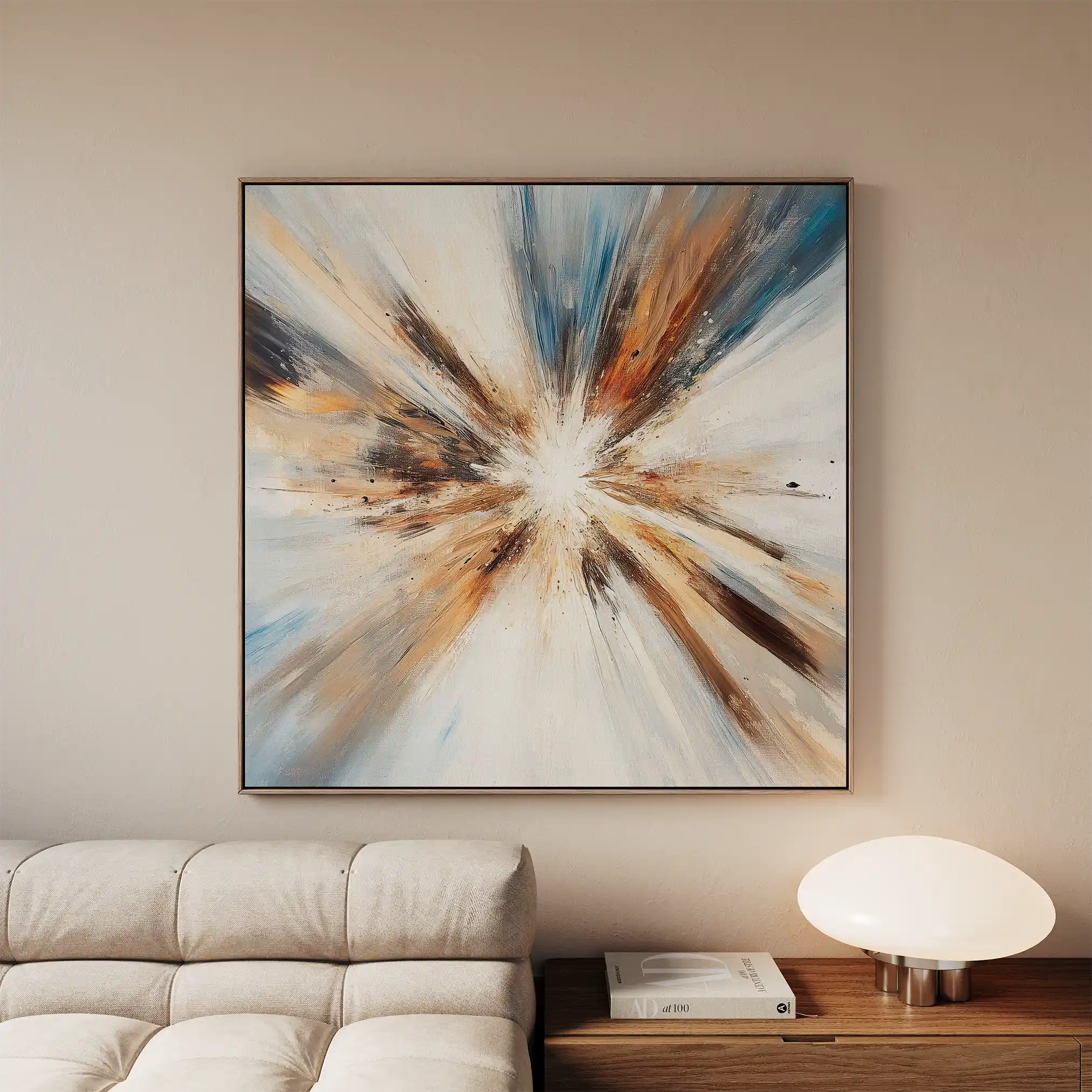 Abstract 882 Canvas Art 16" x 16" / 40 x 40 cm / Black