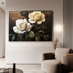 Floral 882 Canvas Art 18" x 24" / 45 x 60 cm / Black