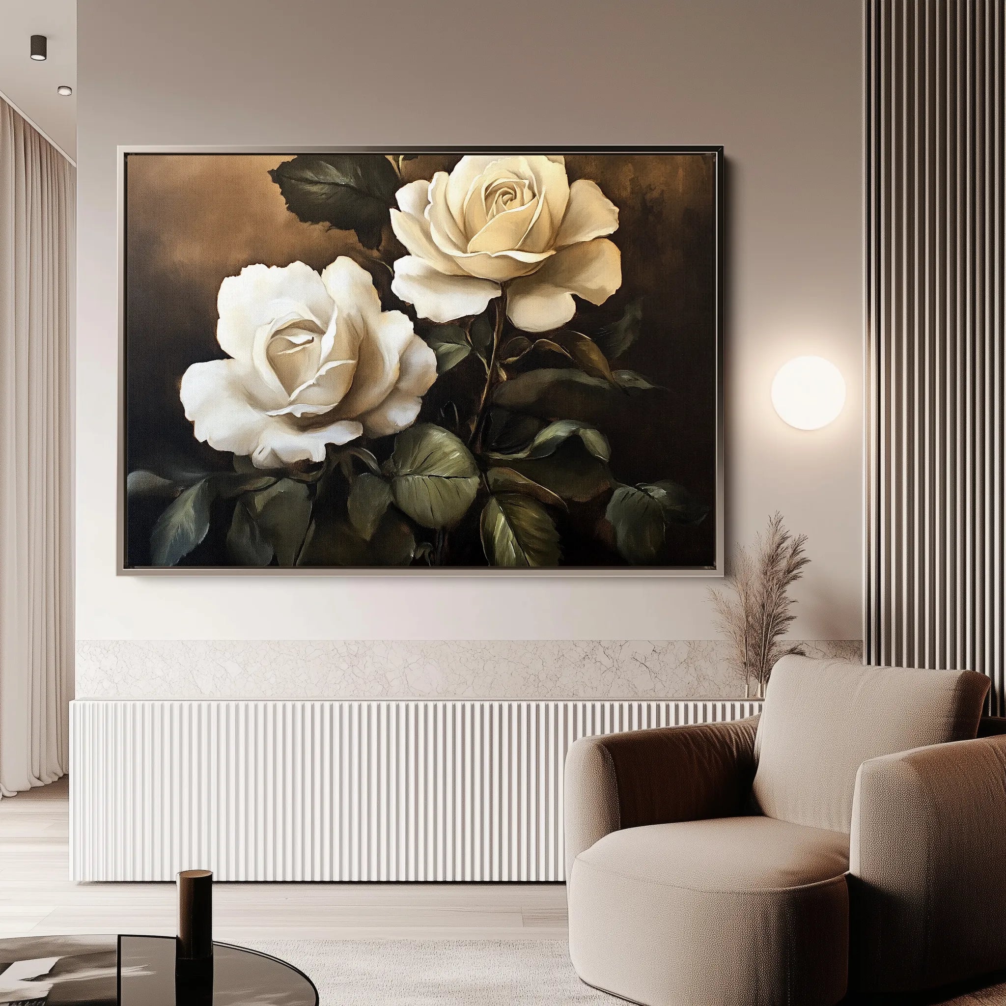Floral 882 Canvas Art 18" x 24" / 45 x 60 cm / Black