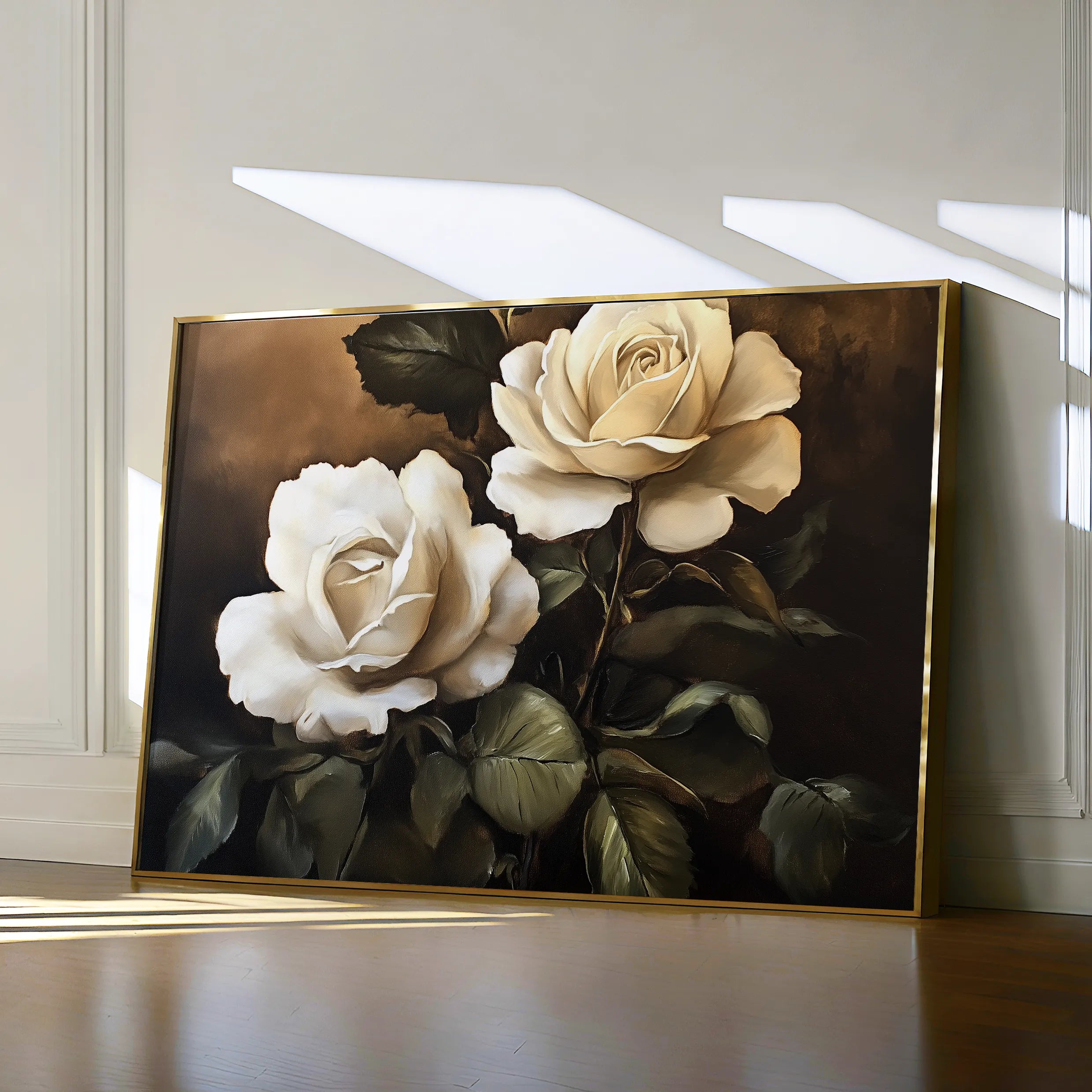 Floral 882 Canvas Art 18" x 24" / 45 x 60 cm / Black