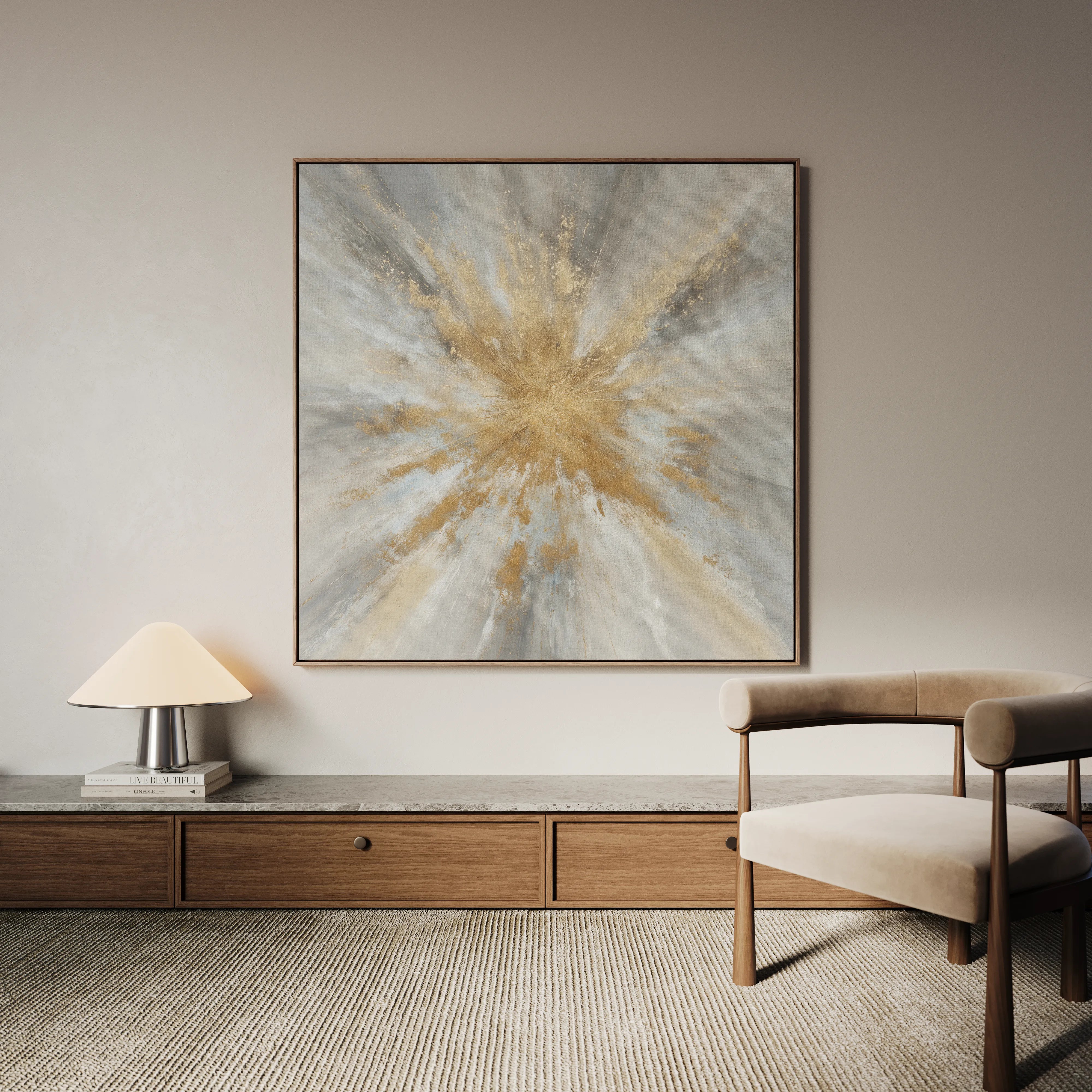 Abstract 883 Canvas Art 16" x 16" / 40 x 40 cm / Black