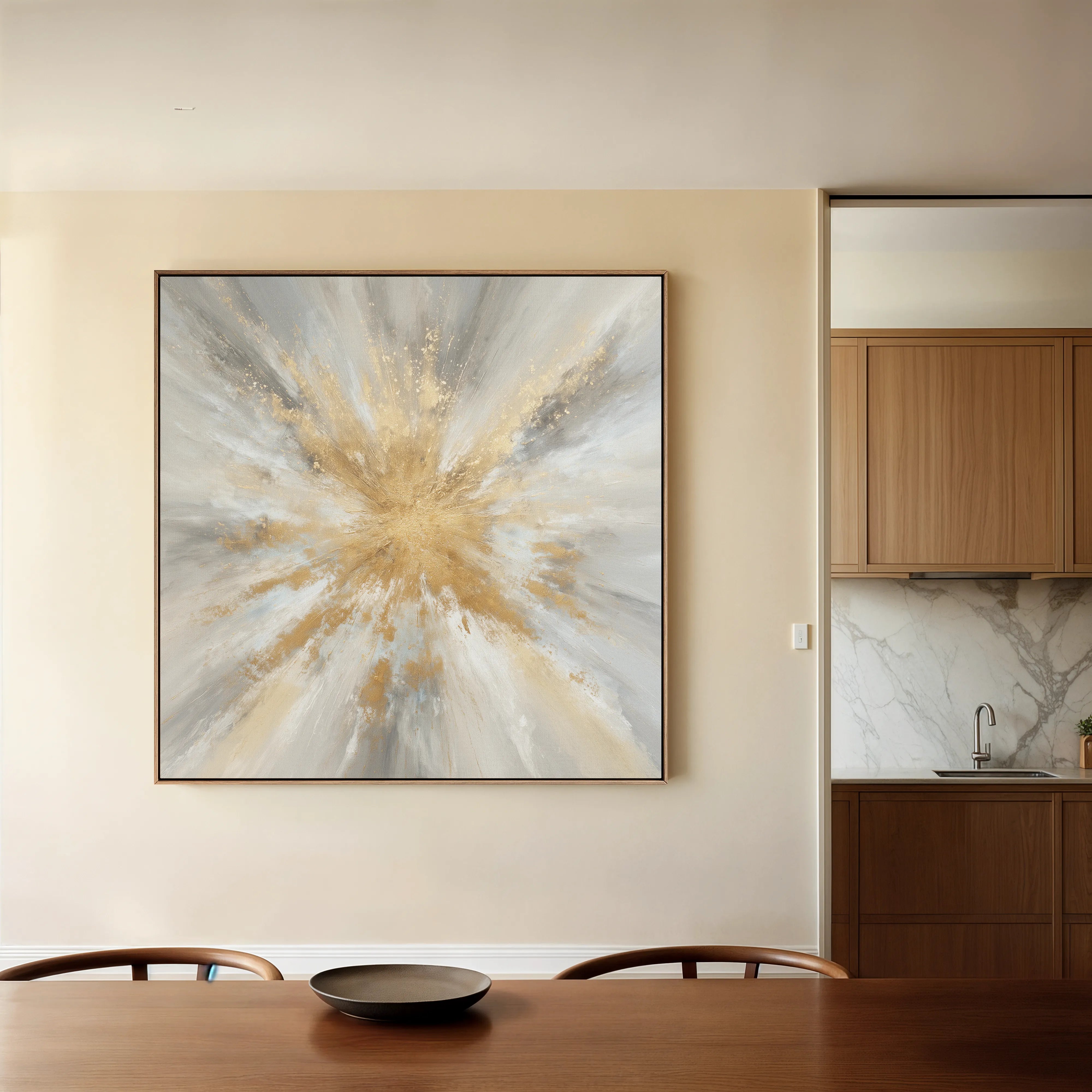 Abstract 883 Canvas Art 16" x 16" / 40 x 40 cm / Black