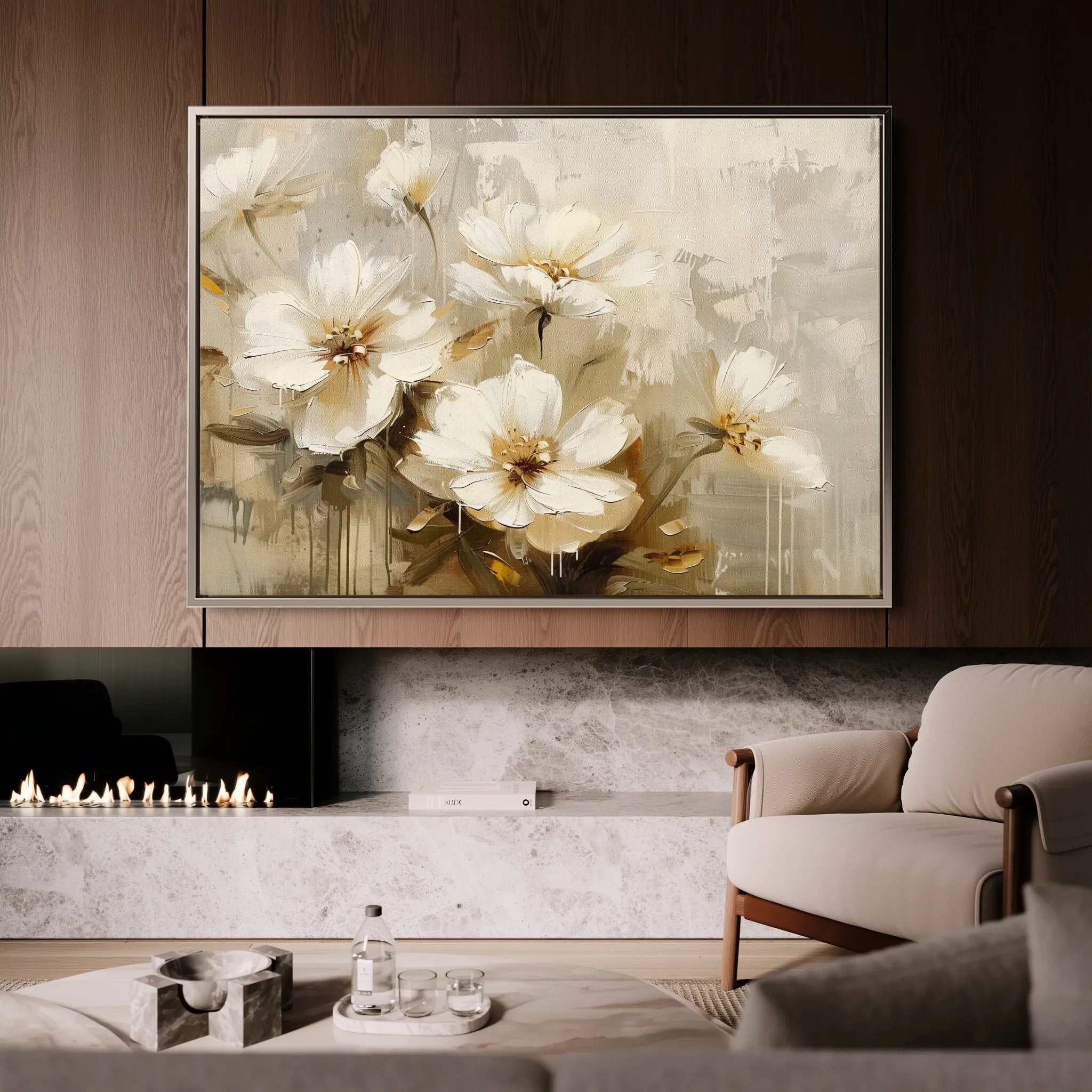 Floral 883 Canvas Art 18" x 24" / 45 x 60 cm / Black