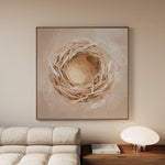 Abstract 884 Canvas Art 16" x 16" / 40 x 40 cm / Black