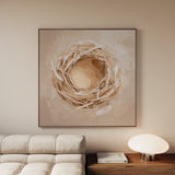 Abstract 884 Canvas Art 16" x 16" / 40 x 40 cm / Black