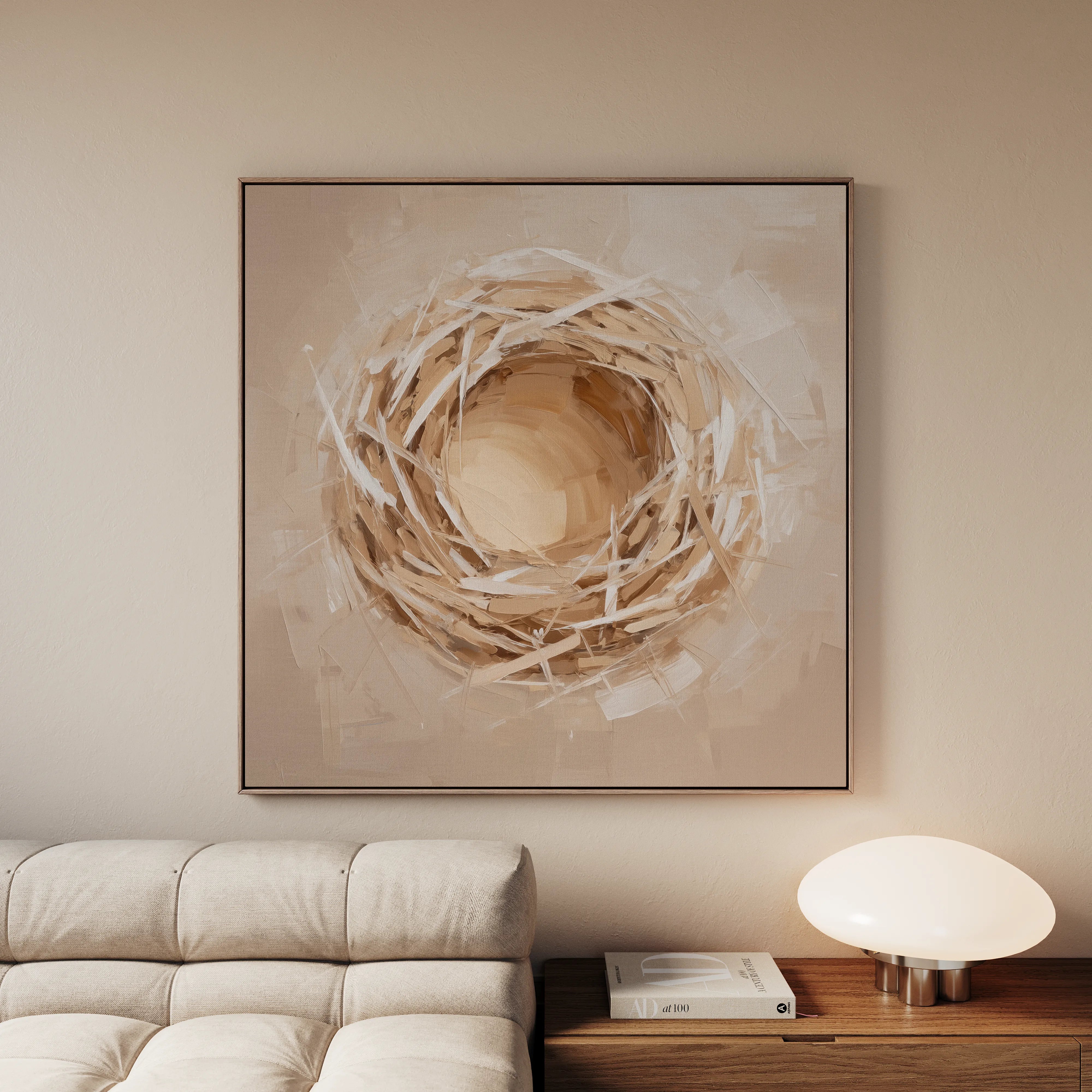 Abstract 884 Canvas Art 16" x 16" / 40 x 40 cm / Black