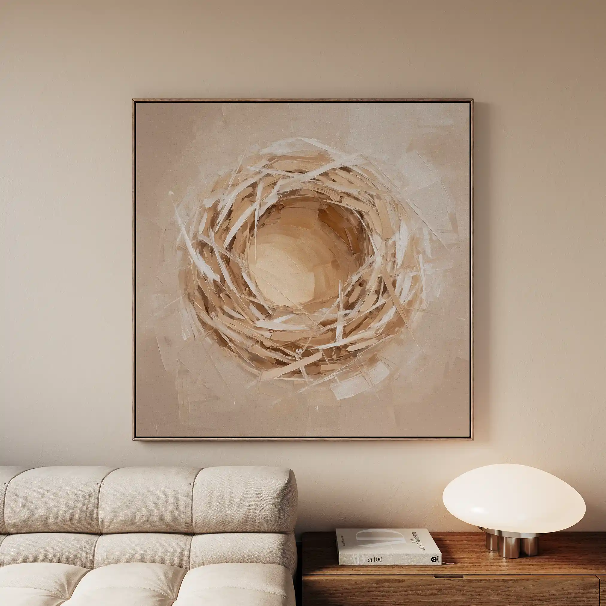 Abstract 884 Canvas Art 16" x 16" / 40 x 40 cm / Black