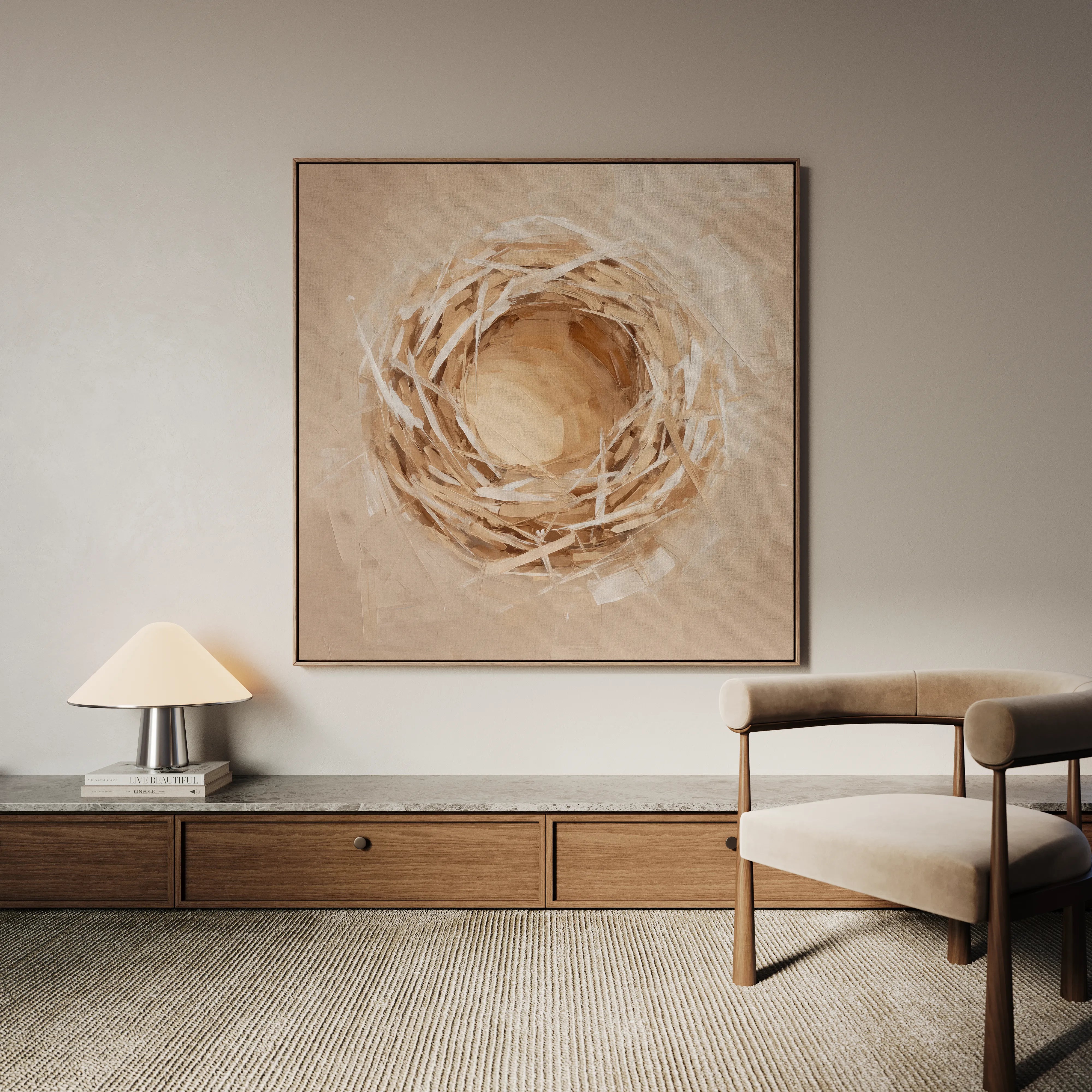 Abstract 884 Canvas Art 16" x 16" / 40 x 40 cm / Black