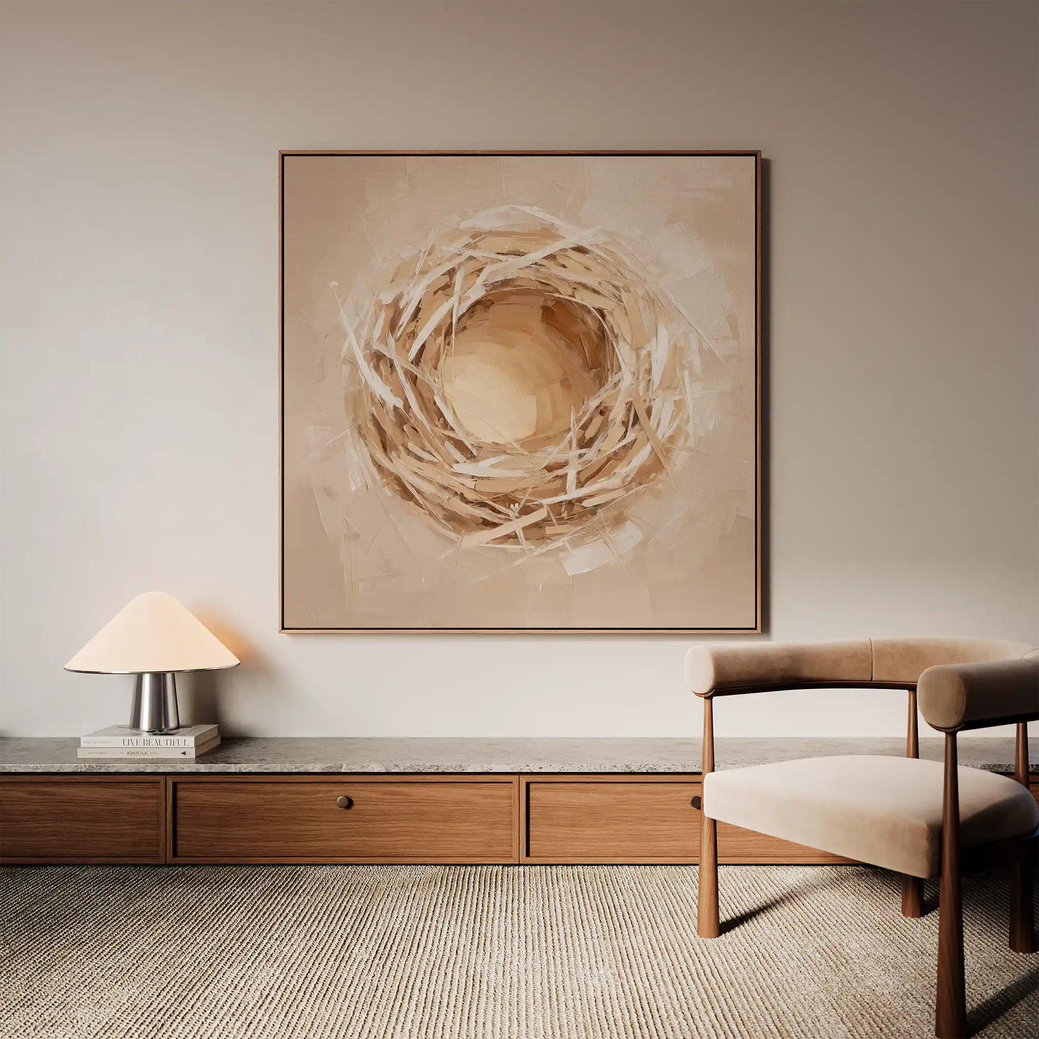Abstract 884 Canvas Art 16" x 16" / 40 x 40 cm / Black