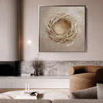 Abstract 884 Canvas Art 16" x 16" / 40 x 40 cm / Black