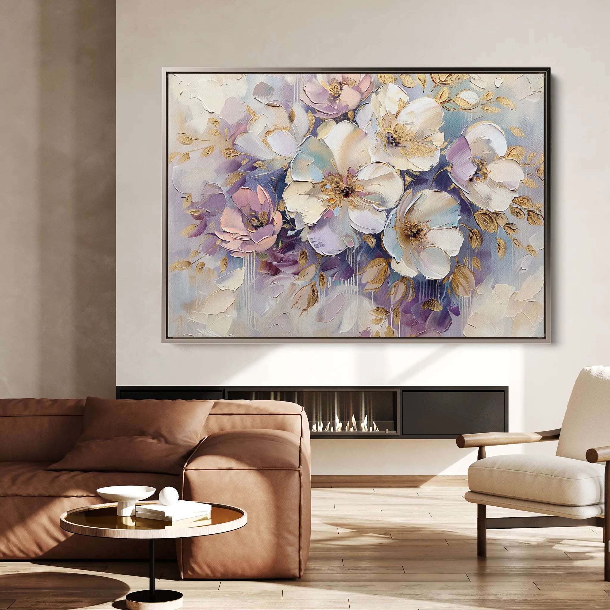 Floral 884 Canvas Art 18" x 24" / 45 x 60 cm / Black