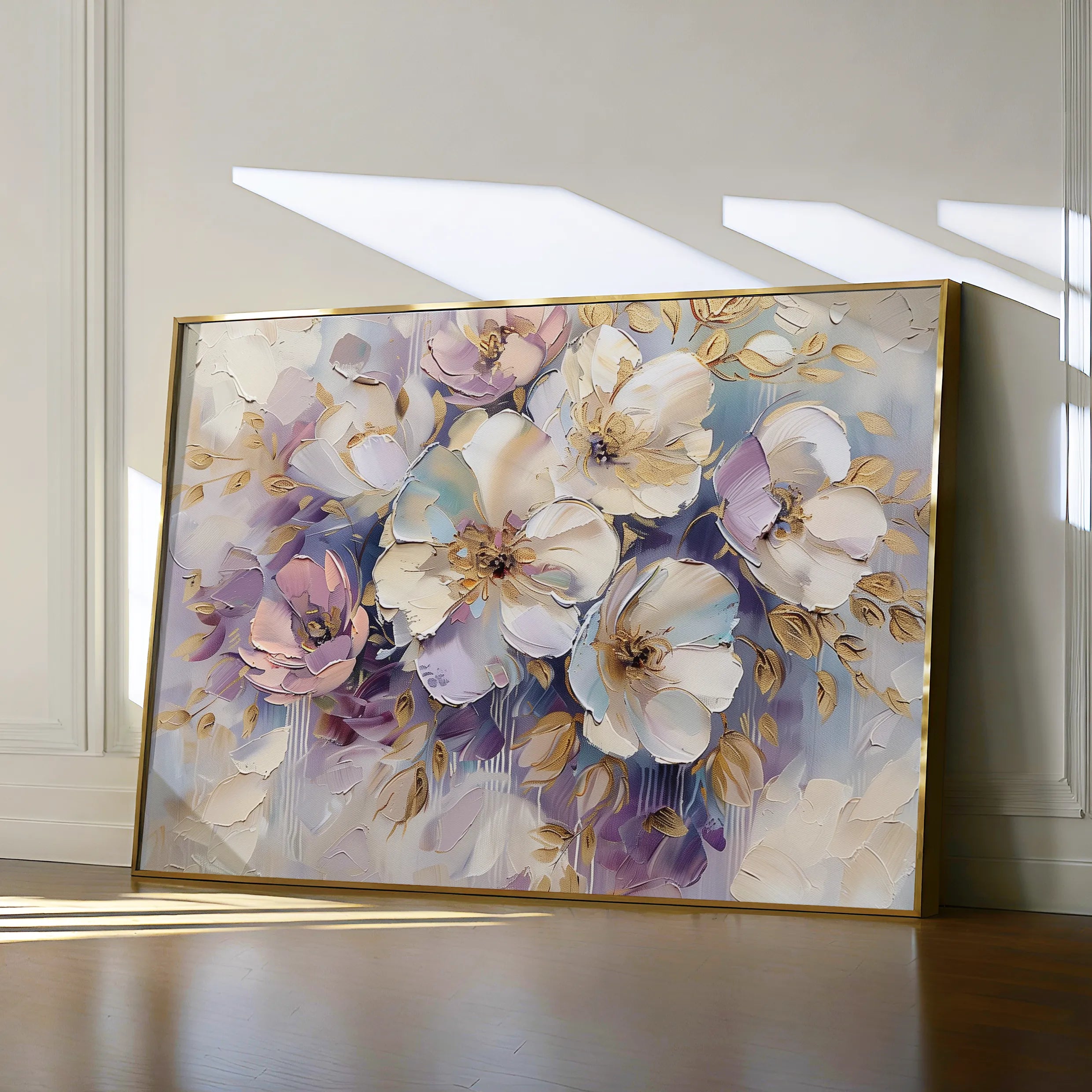 Floral 884 Canvas Art 18" x 24" / 45 x 60 cm / Black