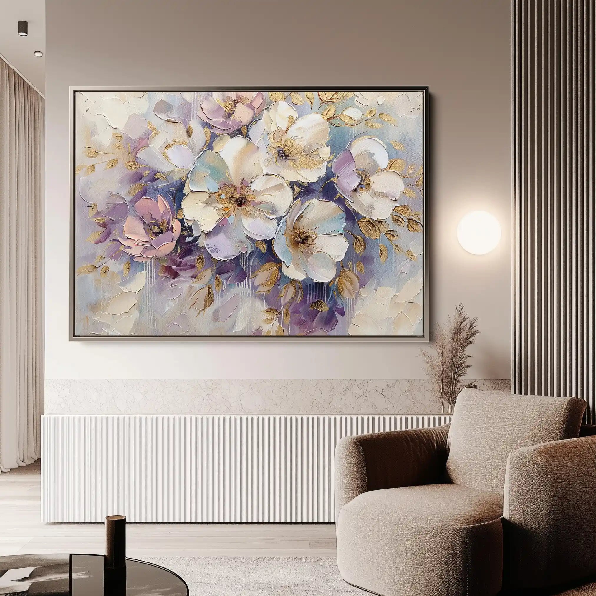 Floral 884 Canvas Art 60 x 40 cm / Black