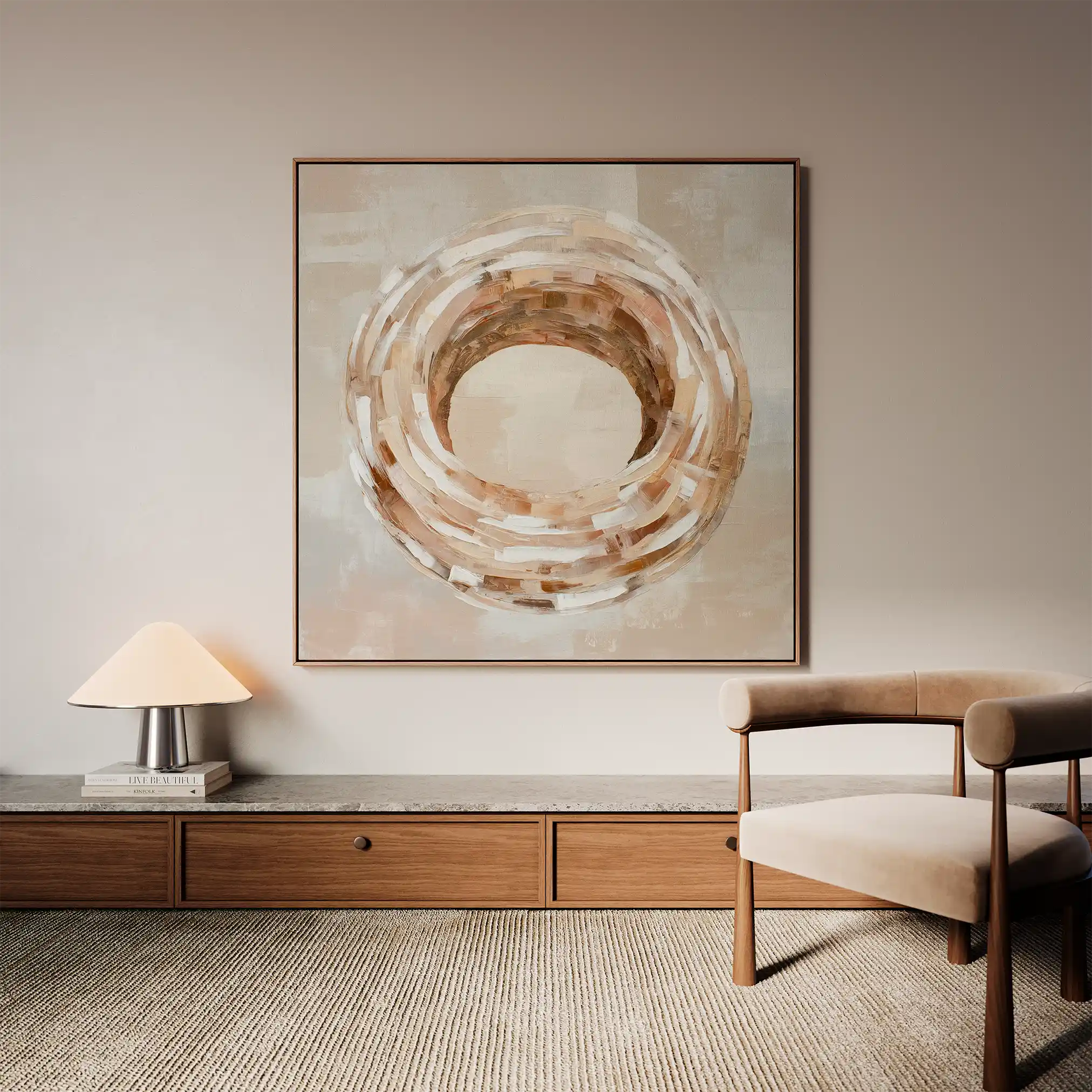 Abstract 885 Canvas Art 16" x 16" / 40 x 40 cm / Black