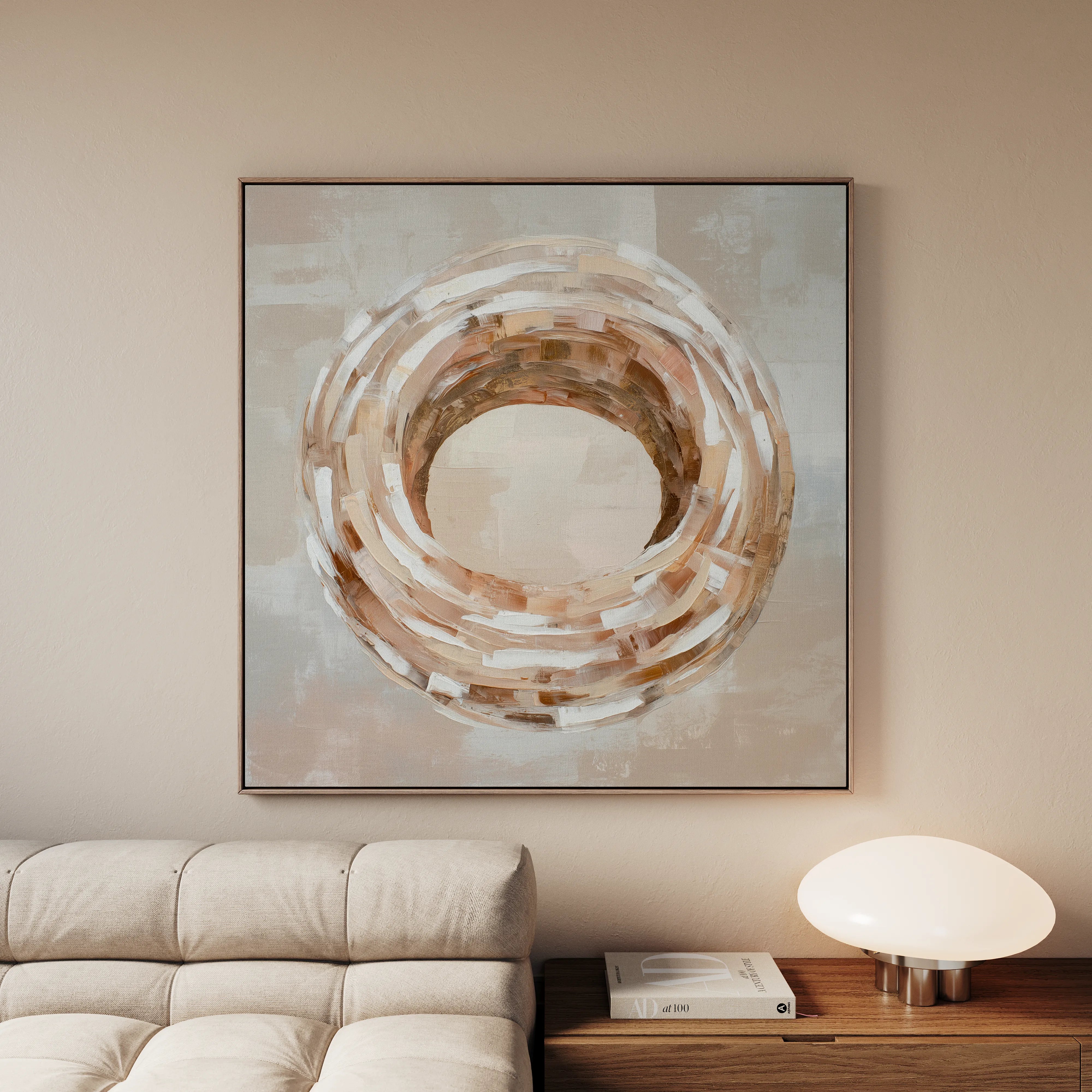Abstract 885 Canvas Art 16" x 16" / 40 x 40 cm / Black