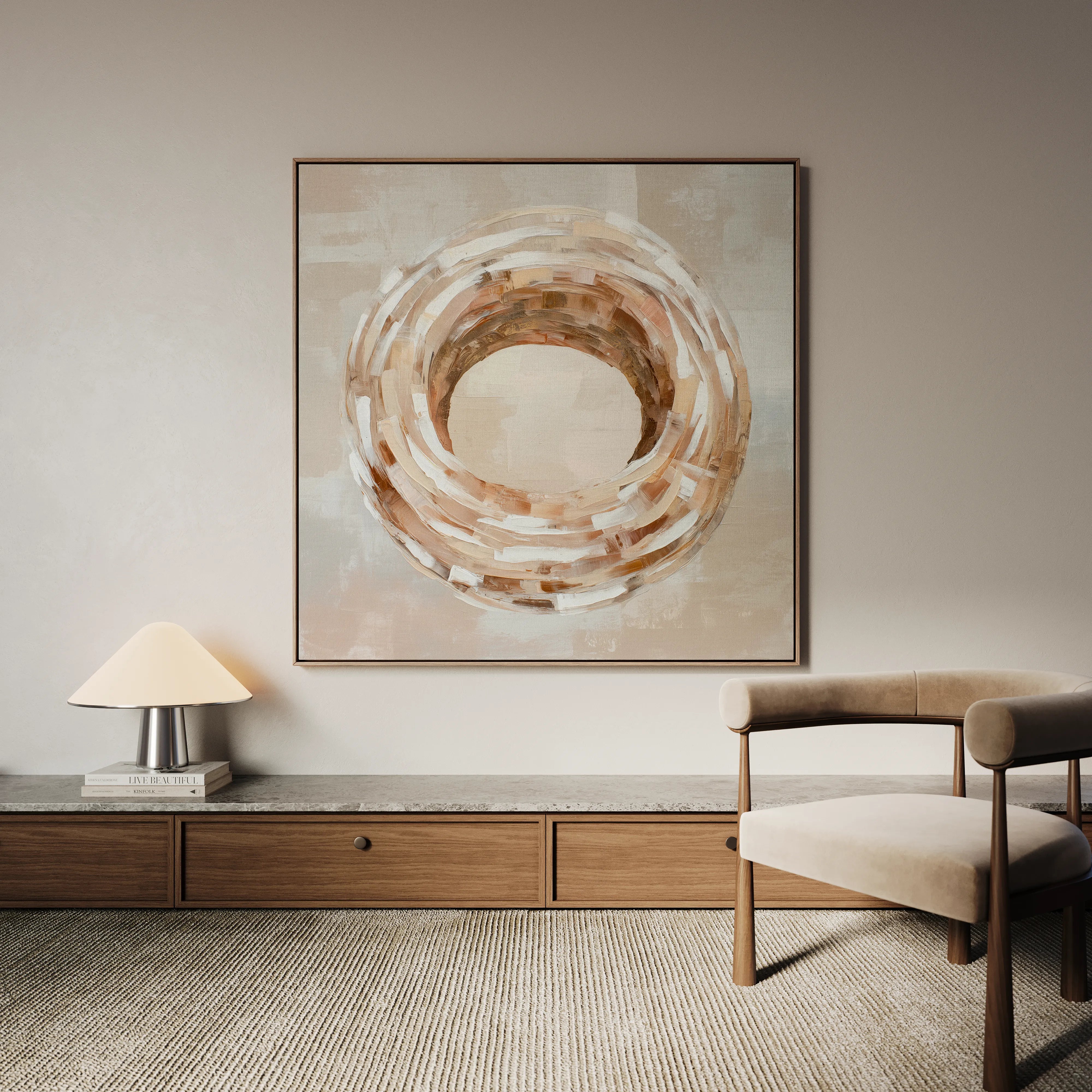 Abstract 885 Canvas Art 16" x 16" / 40 x 40 cm / Black