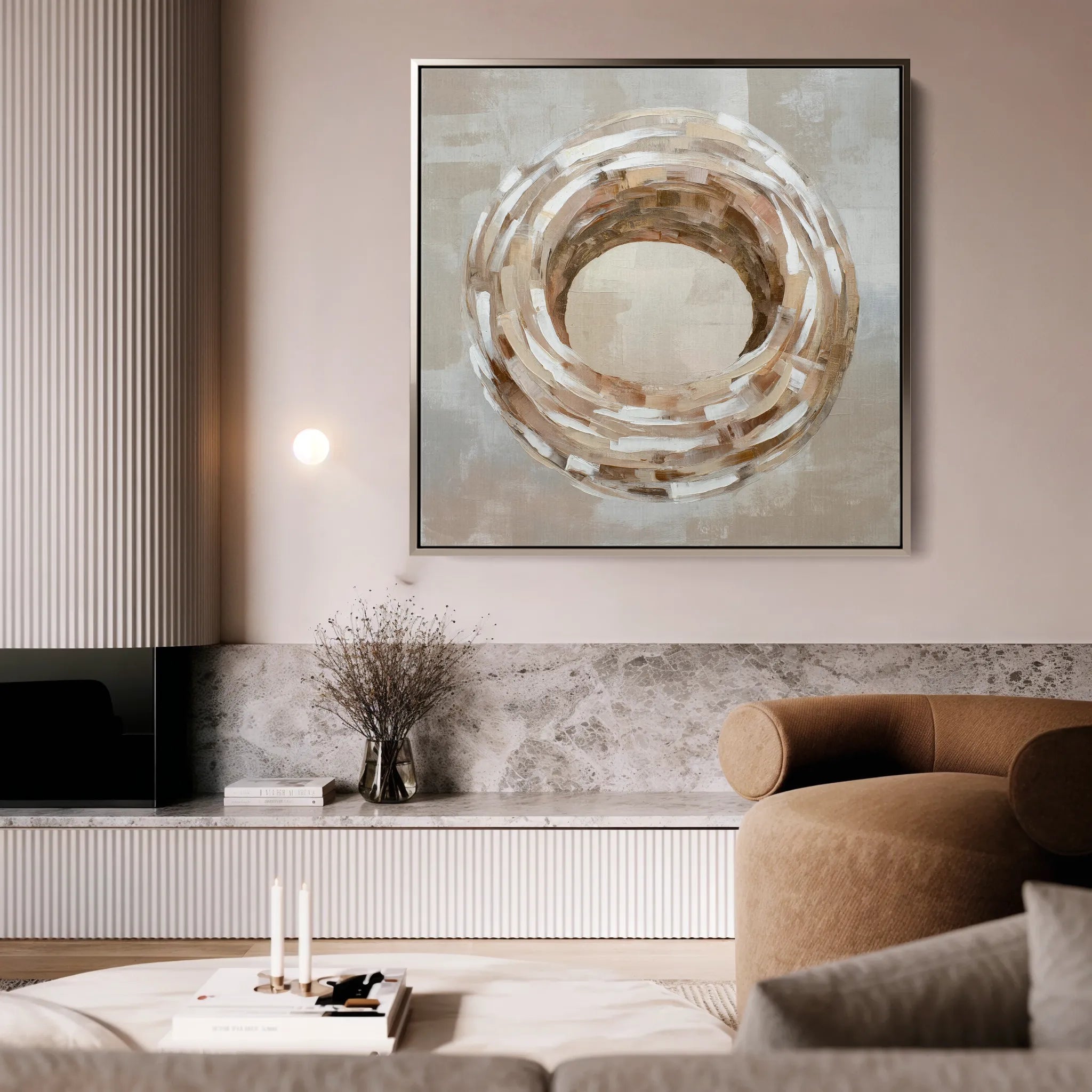 Abstract 885 Canvas Art 16" x 16" / 40 x 40 cm / Black