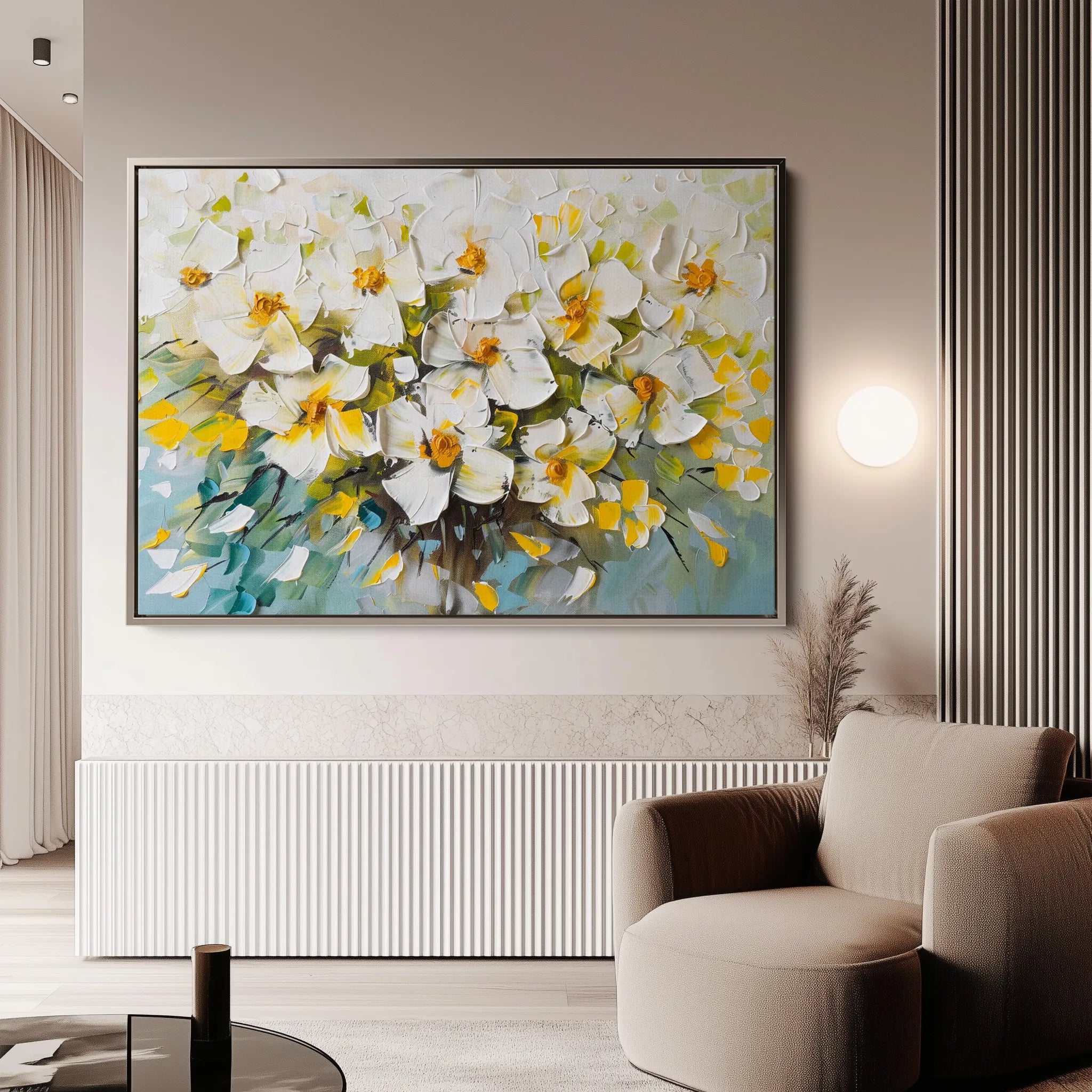 Floral 885 Canvas Art 18" x 24" / 45 x 60 cm / Black