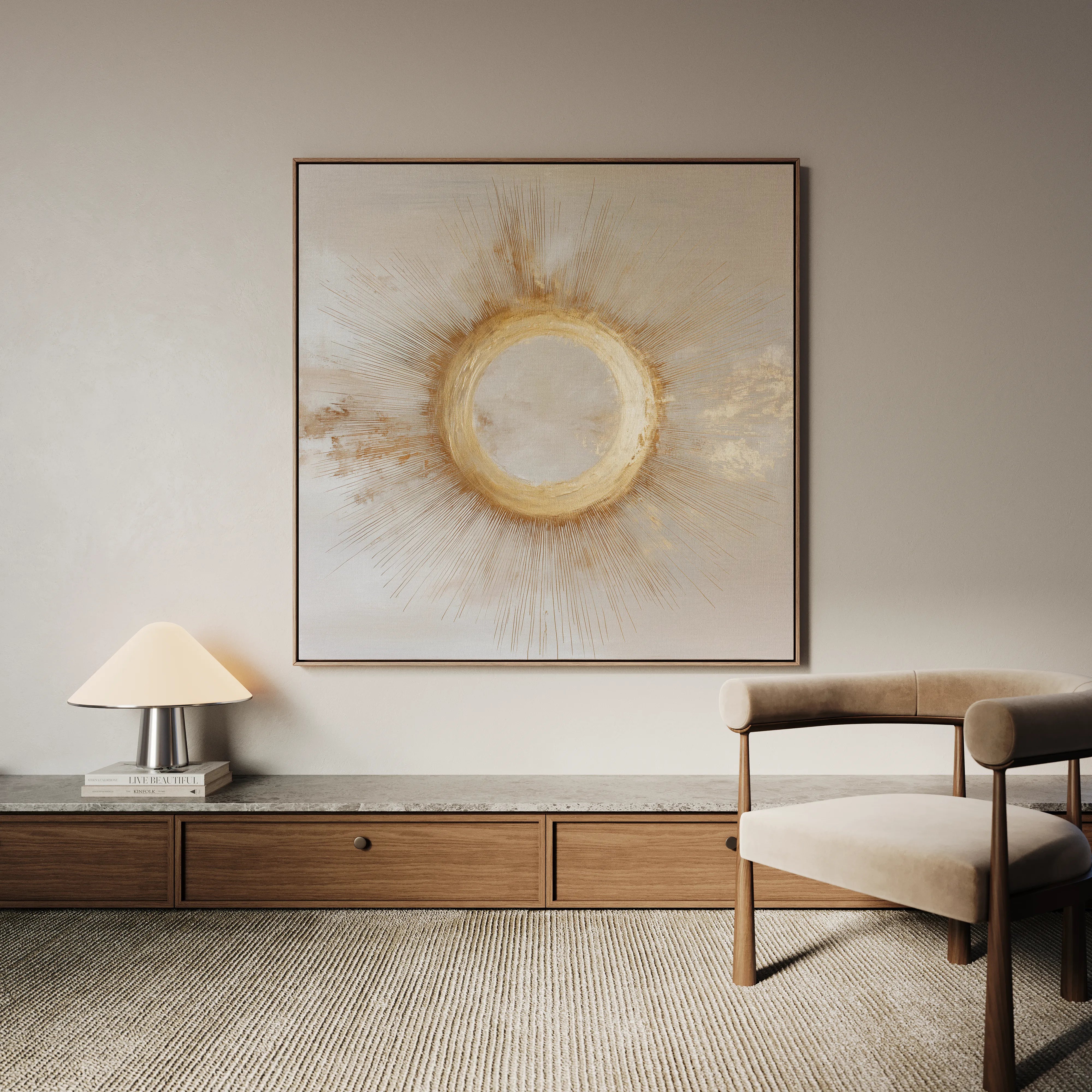 Abstract 886 Canvas Art 16" x 16" / 40 x 40 cm / Black