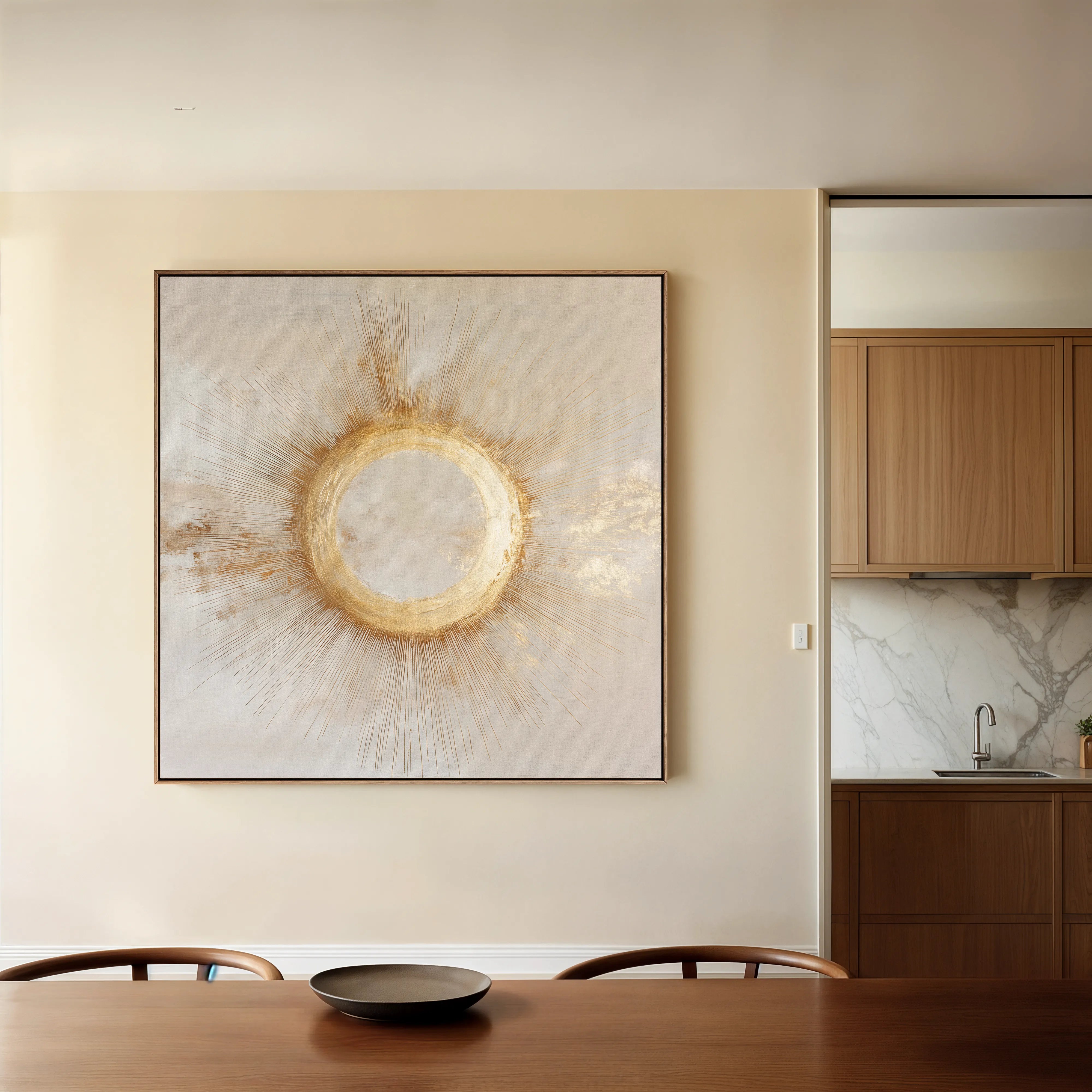 Abstract 886 Canvas Art 16" x 16" / 40 x 40 cm / Black