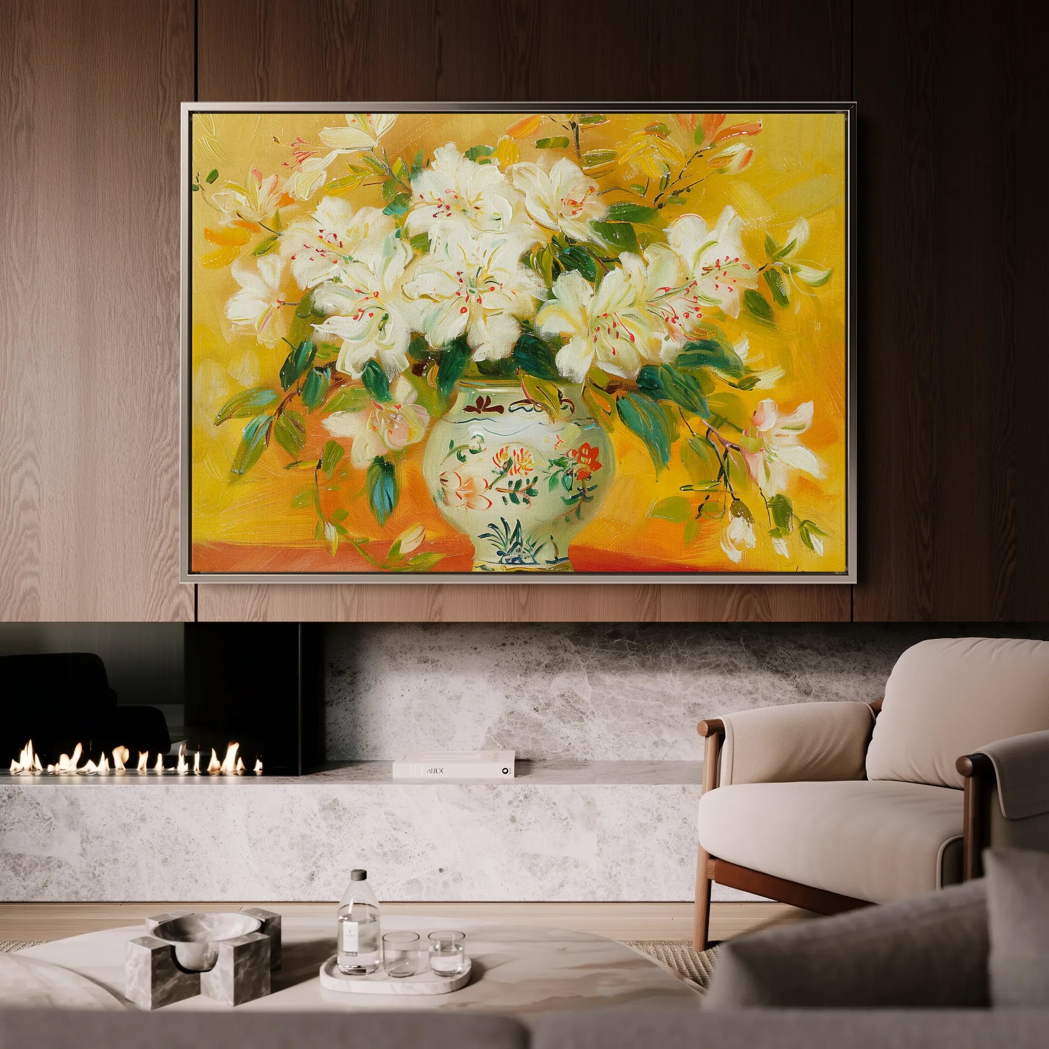 Floral 886 Canvas Art 18" x 24" / 45 x 60 cm / Black