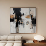 Abstract 887 Canvas Art 16" x 16" / 40 x 40 cm / Black
