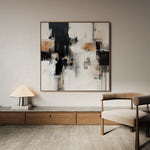 Abstract 887 Canvas Art 16" x 16" / 40 x 40 cm / Black