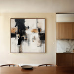Abstract 887 Canvas Art 16" x 16" / 40 x 40 cm / Black