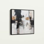 Abstract 887 Canvas Art 16" x 16" / 40 x 40 cm / Black
