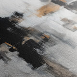 Abstract 887 Canvas Art 16" x 16" / 40 x 40 cm / Black